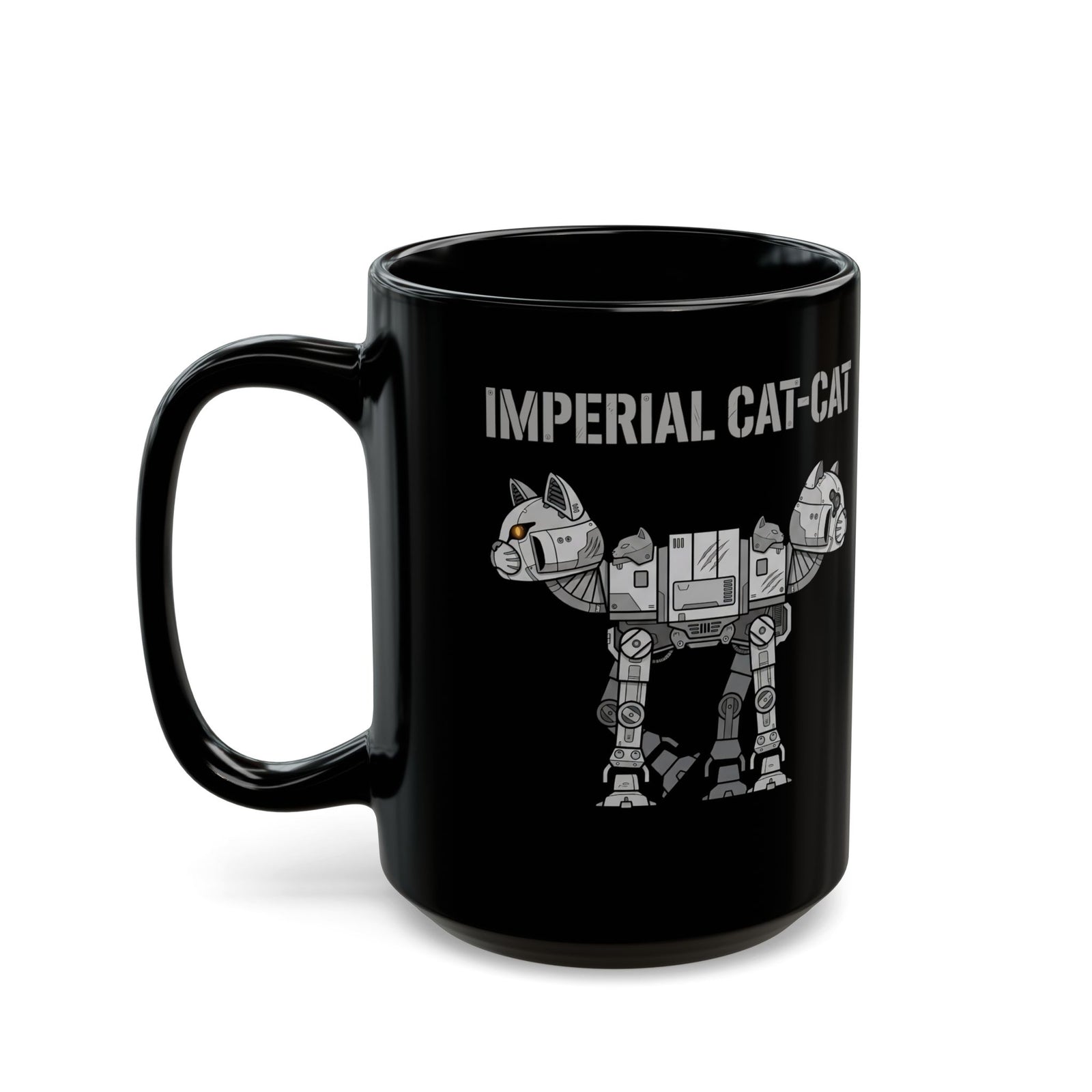 Imperial Cat-Cat Black Mug — Regal Cat Graphic Mug