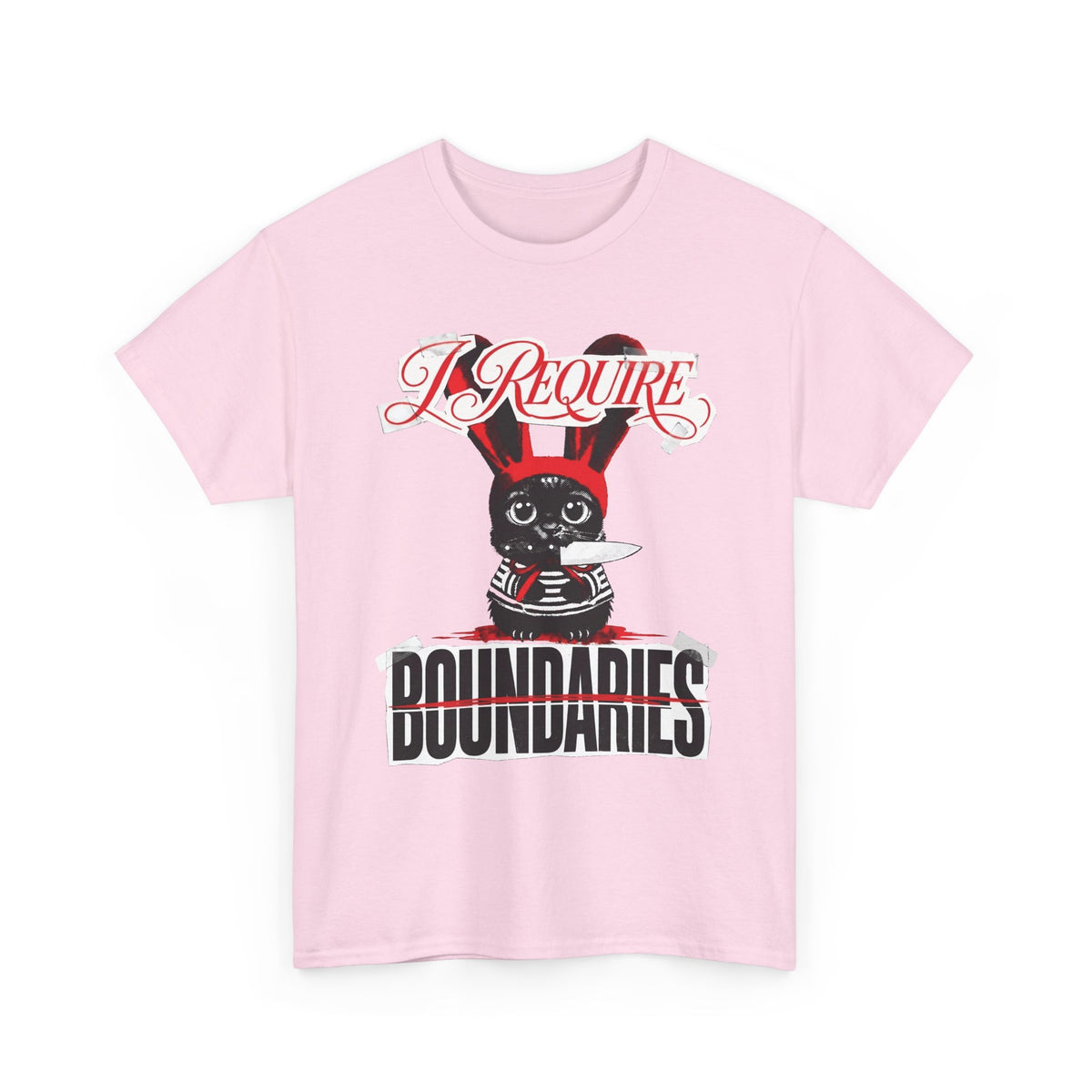 I Require Boundaries T-Shirt — Funny Creepy Cute Cat Knife Tee