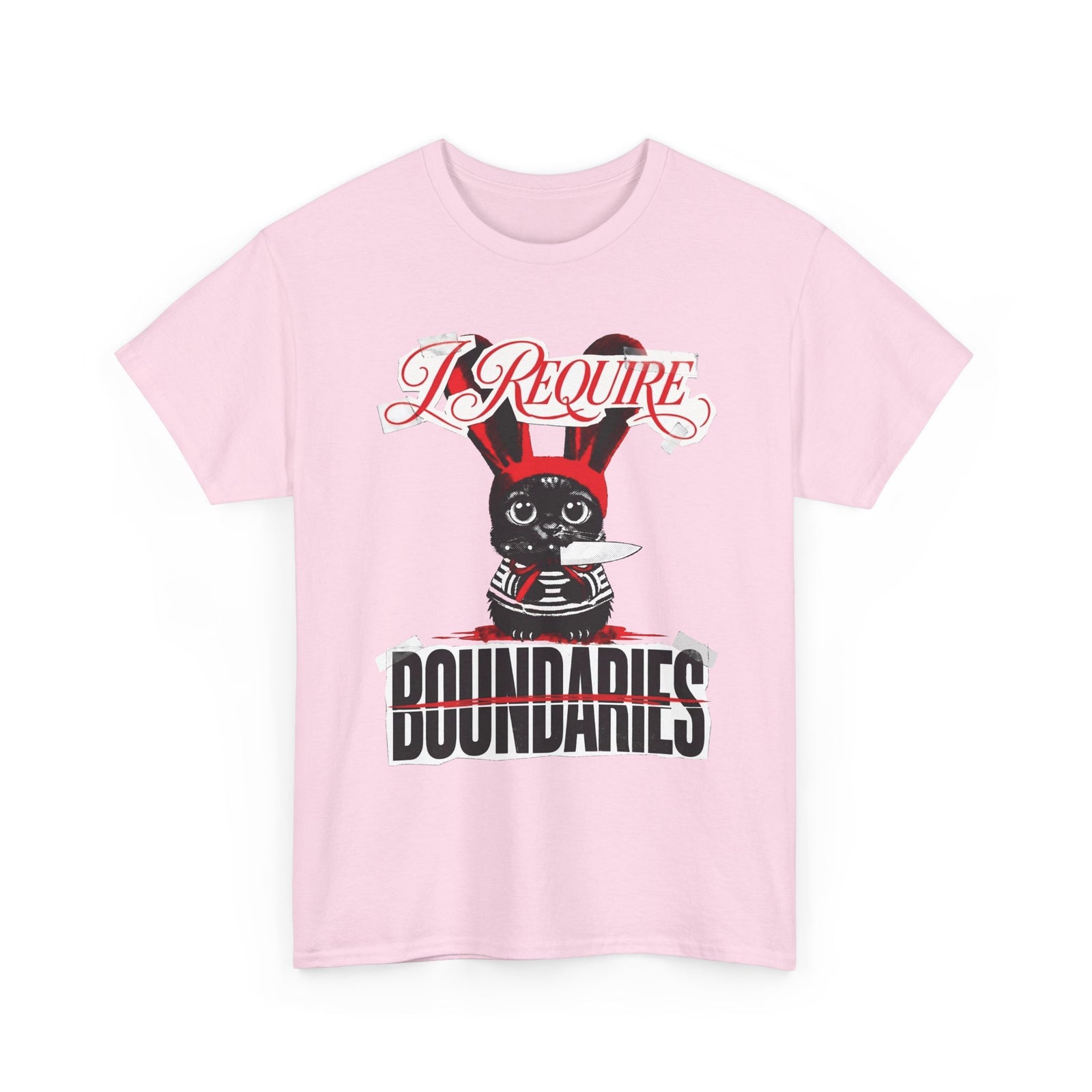 I Require Boundaries T-Shirt — Funny Creepy Cute Cat Knife Tee