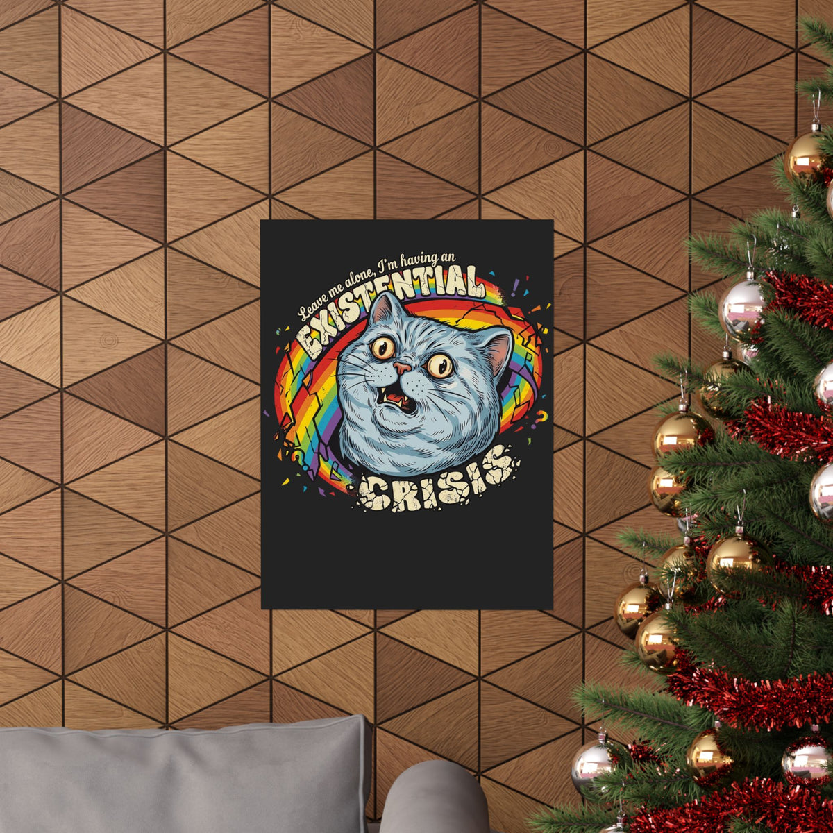 Funny Cat T‑Poster — "Leave Me Alone, I'm Having an EXISTENTIAL CRISIS"