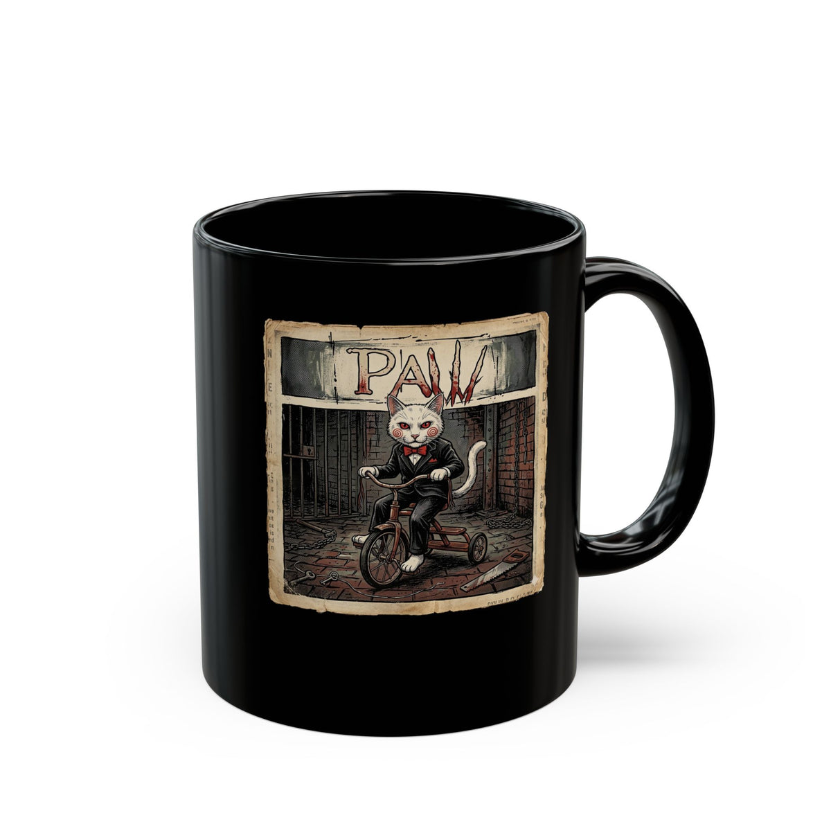 Billy the Puppet Cat Lover Black Mug