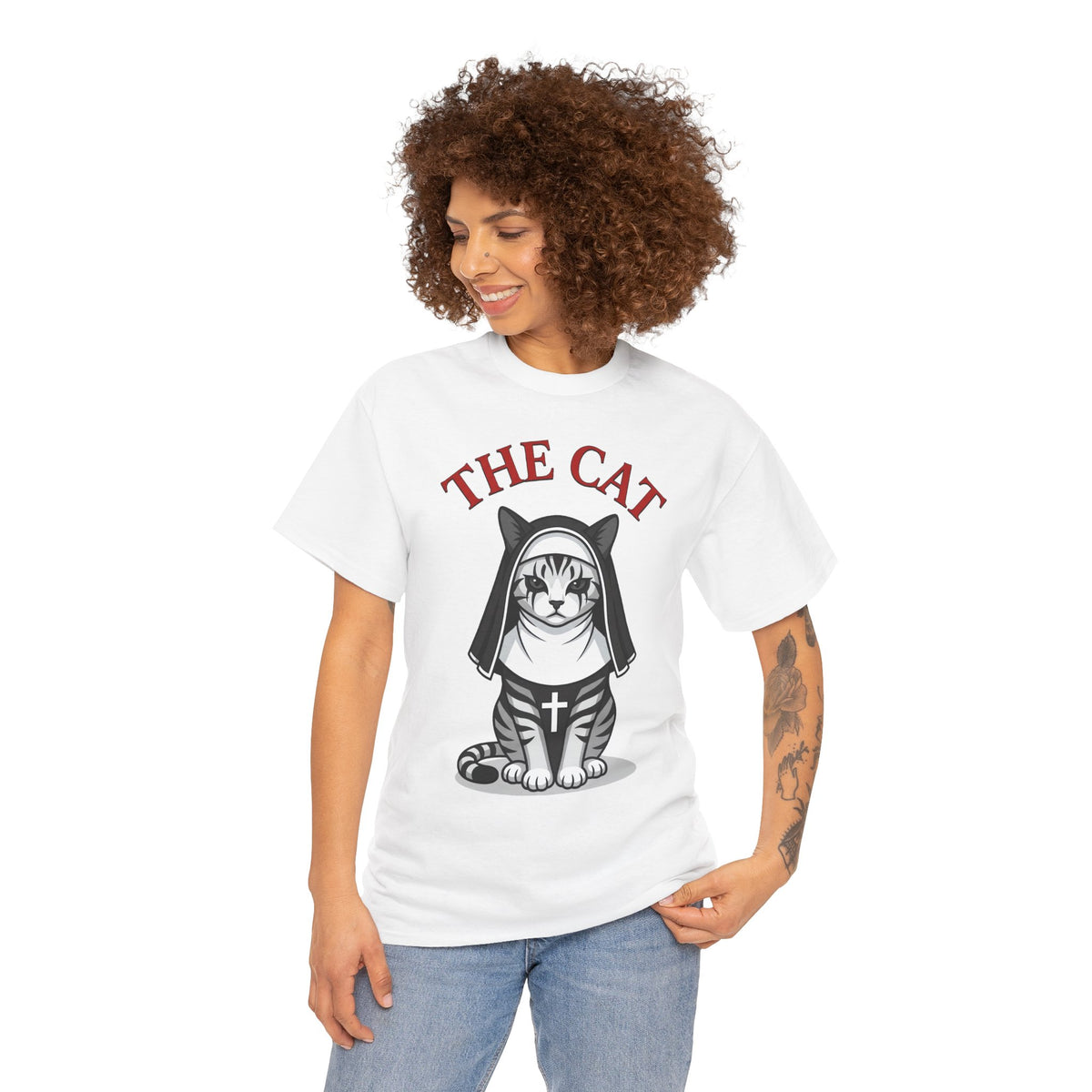 Nun Cat T-Shirt "The Cat" Gothic Kitty Tee