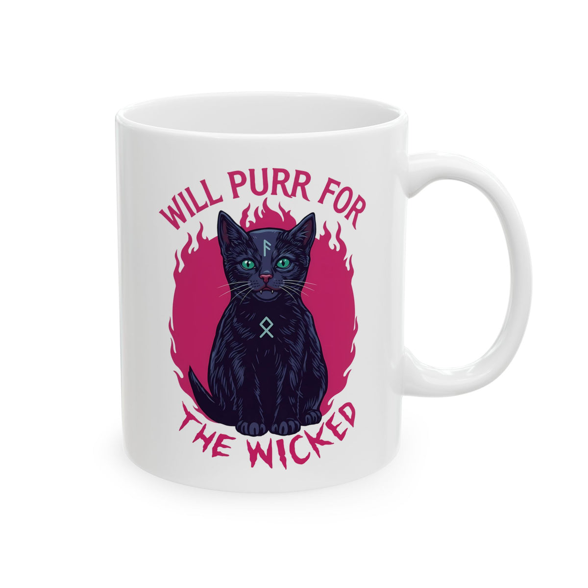 Will Purr For the Wicked Black Cat Ceramic Mug