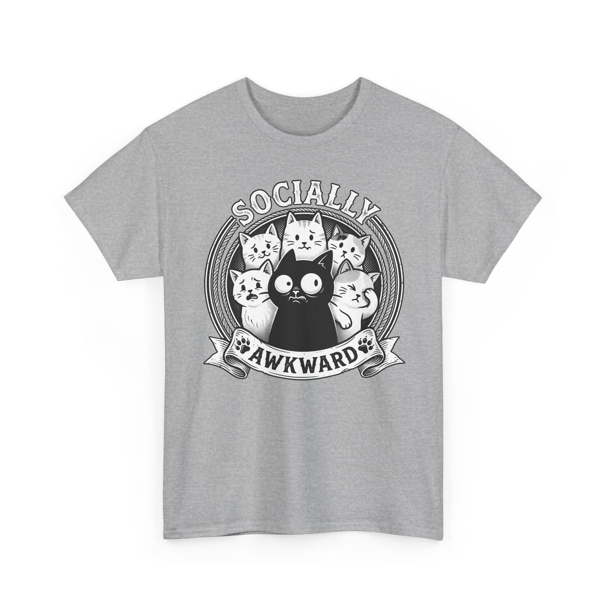 Socially Awkward Black Cat T-Shirt