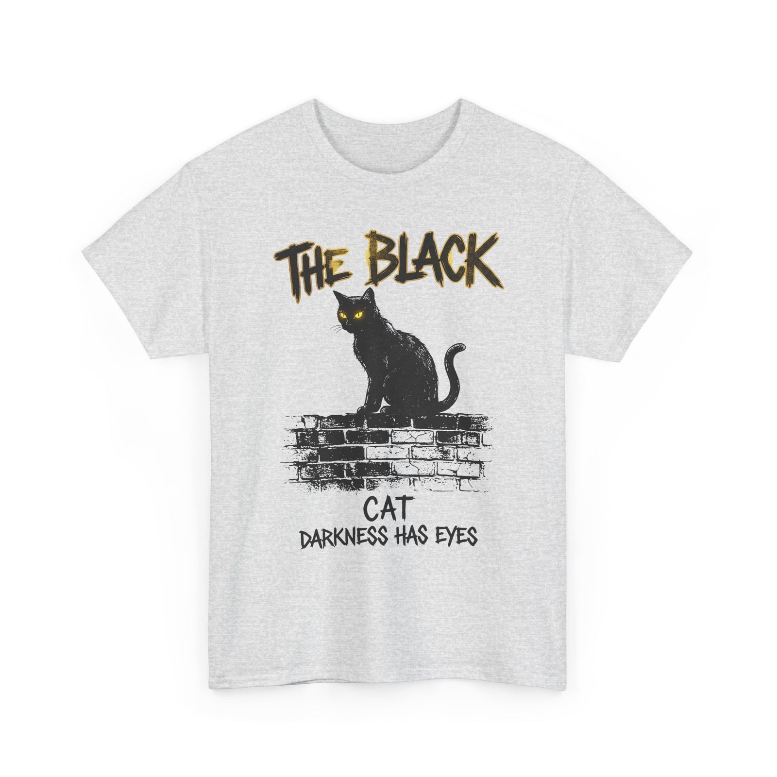 Black Cat T-Shirt — "The Black Cat: Darkness Has Eyes" Halloween Graphic Tee