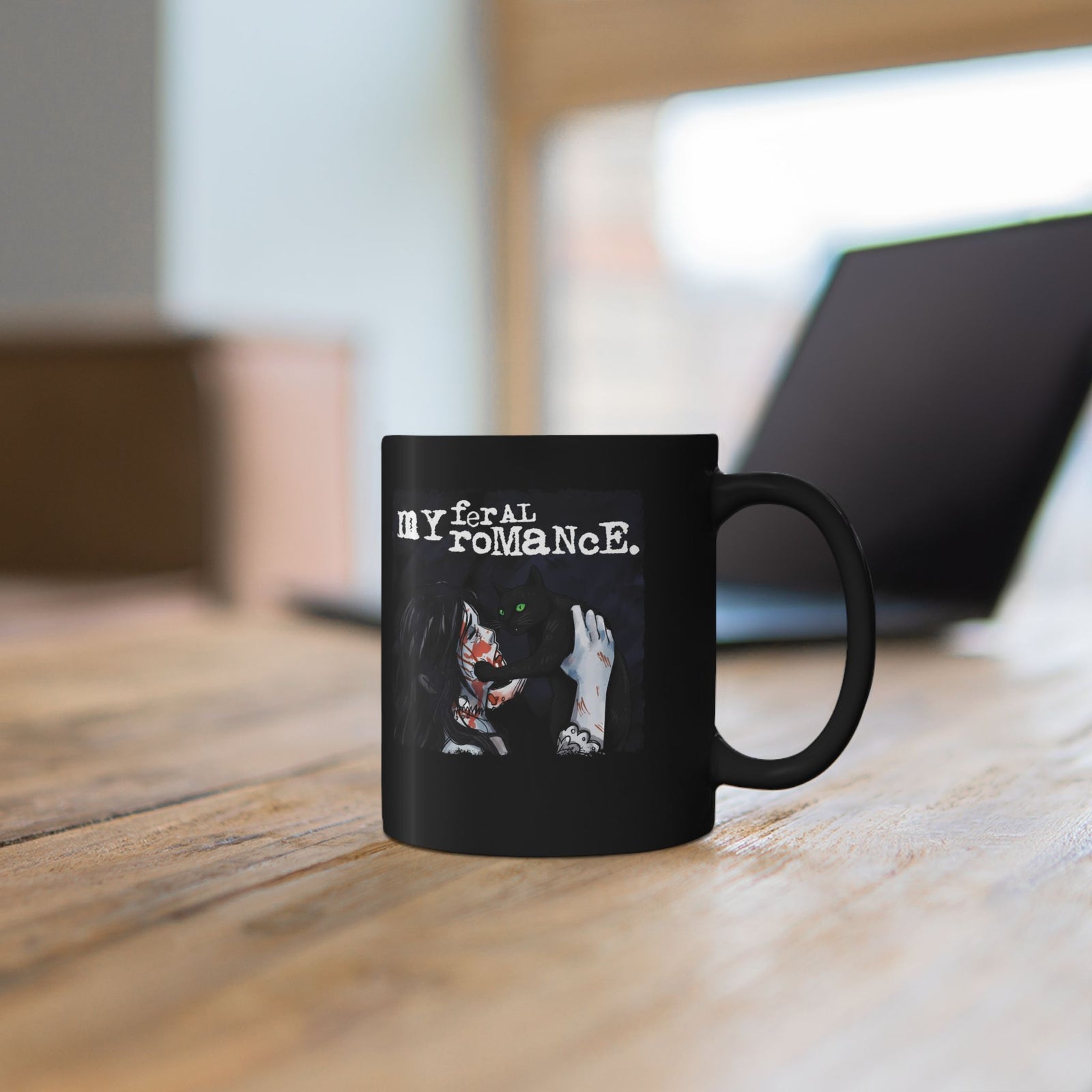 Cat Romance Mug  Cute Cat & Human Love Illustration