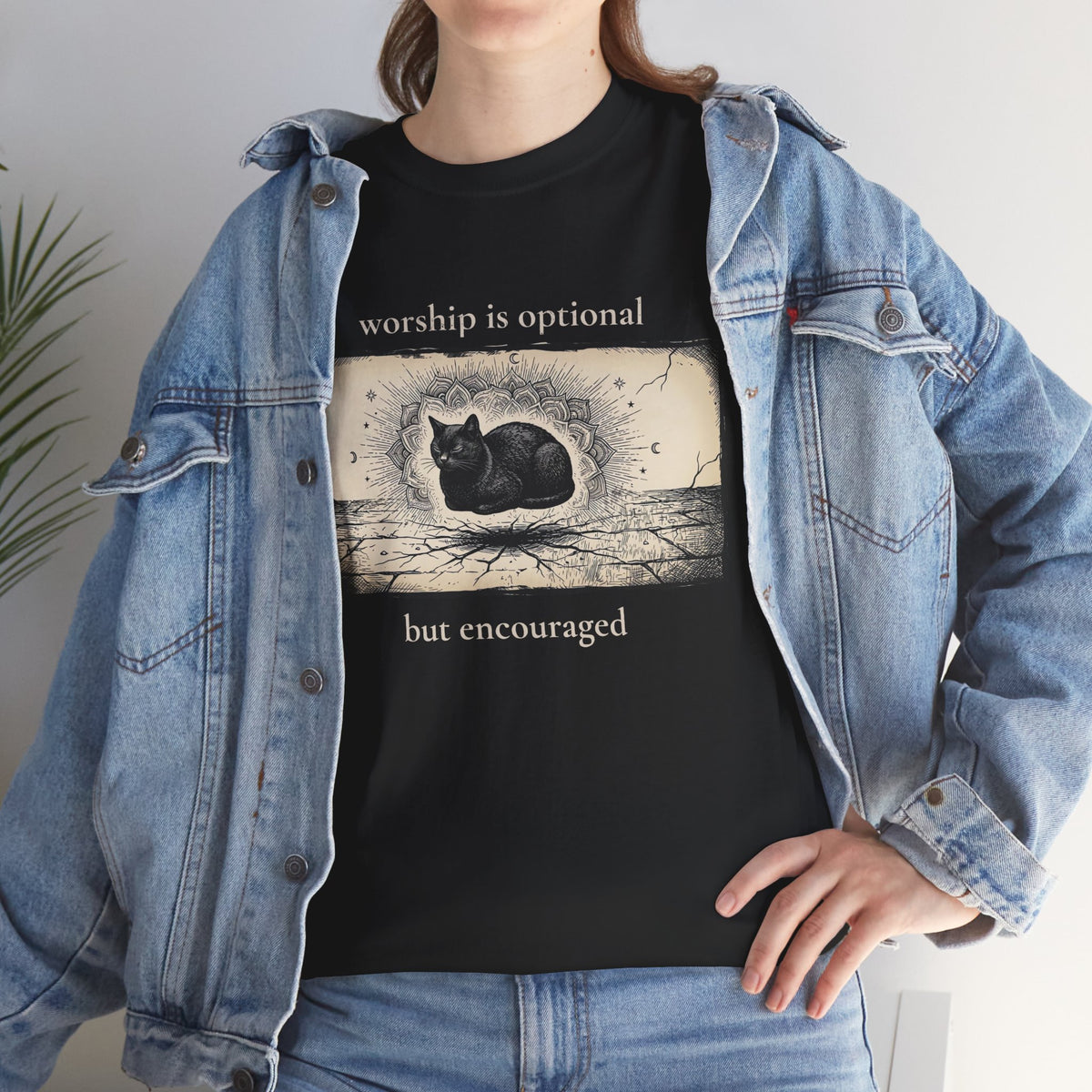 Worship Is Optional But Encouraged Cat T-Shirt