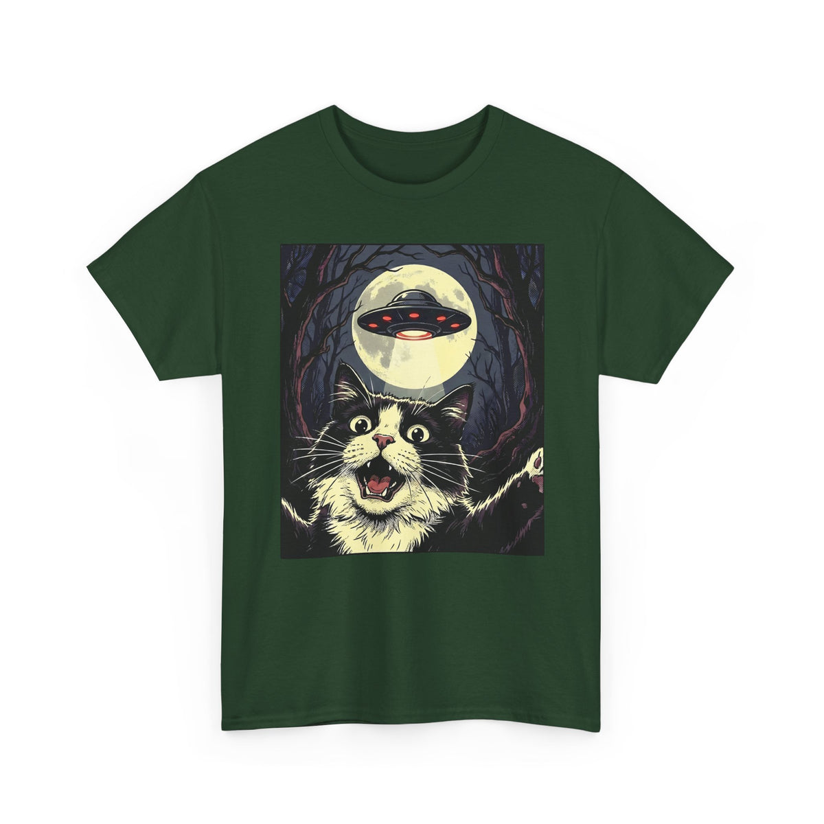 Cat Selfie With UFO T-Shirt