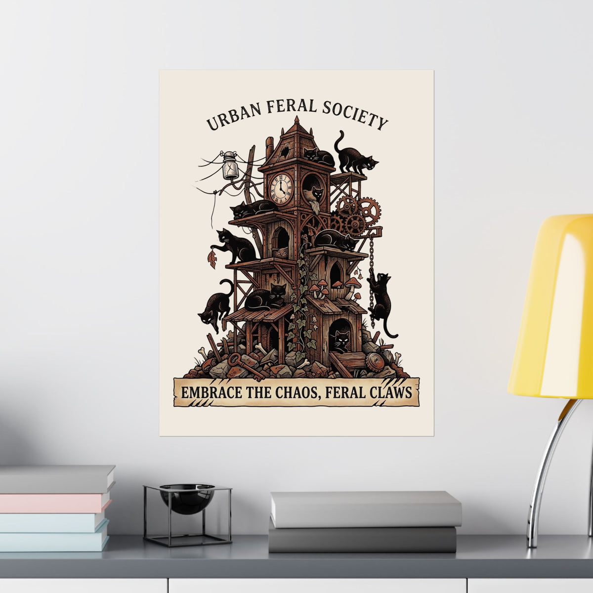 Black Cats Urban Feral Society Poster