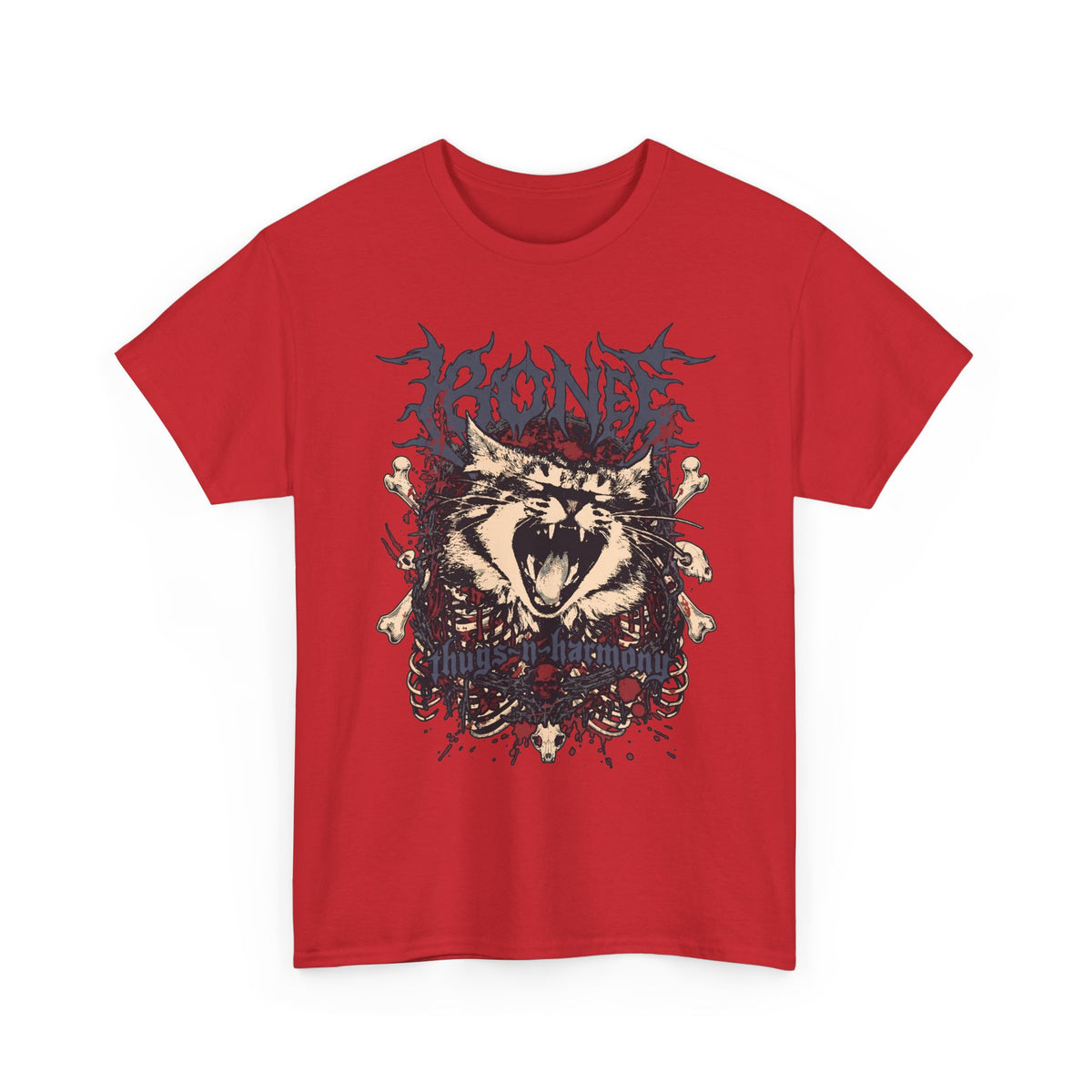 Bone Thugs-N-Harmony Metal Cat T-Shirt — Death Metal Feline Graphic Tee
