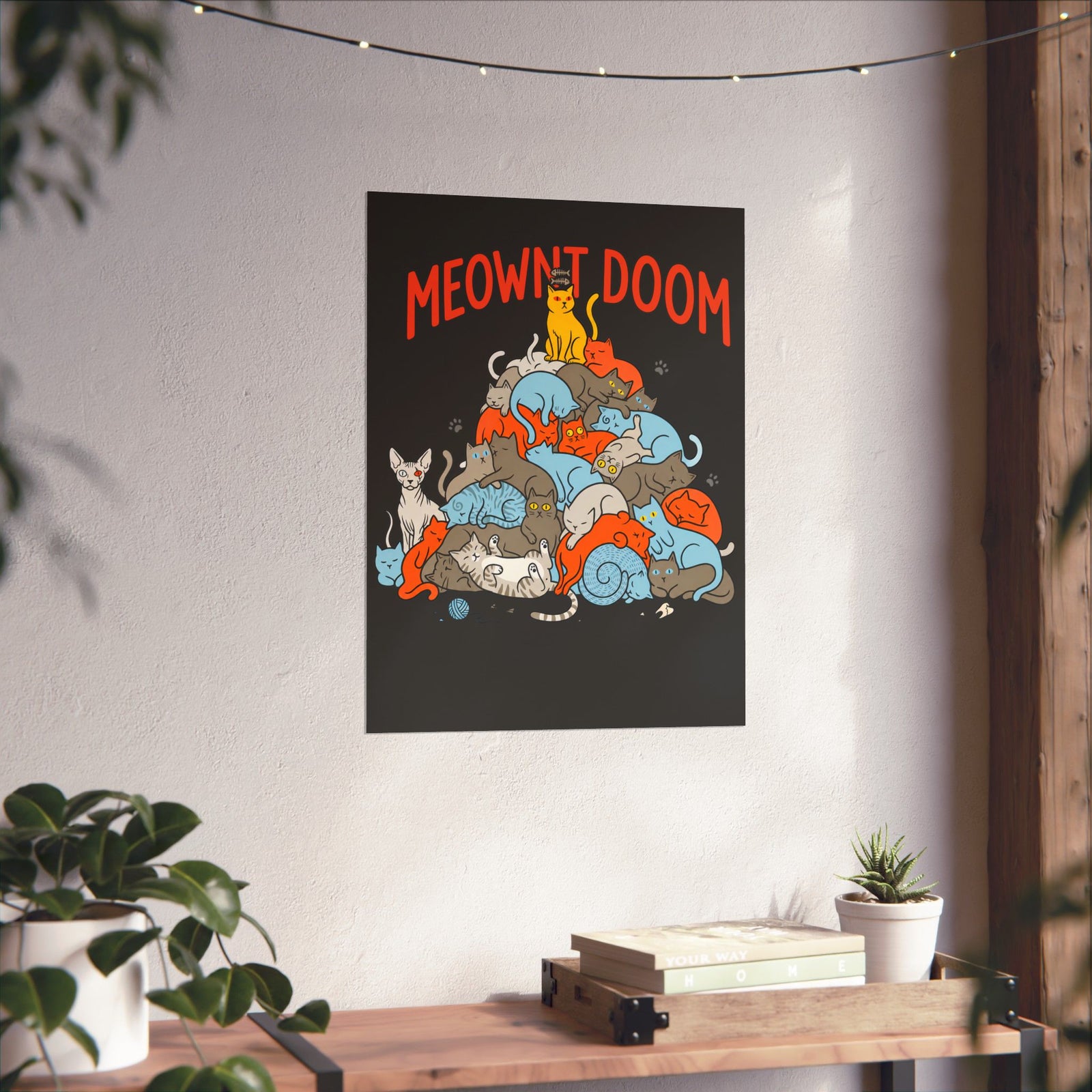 Meownt Doom Poster — Funny Cat 'meownt doom' Graphic Poster