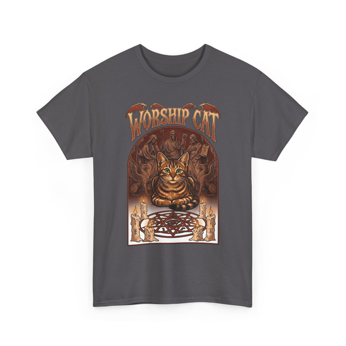 Worship Cat T-Shirt — Cute Cat Faith Graphic Tee