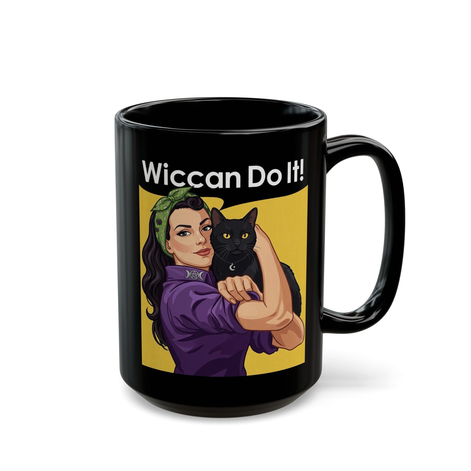 Black Cat "Wiccan Do It" Black Mug — Witchy Wicca Magic Mug