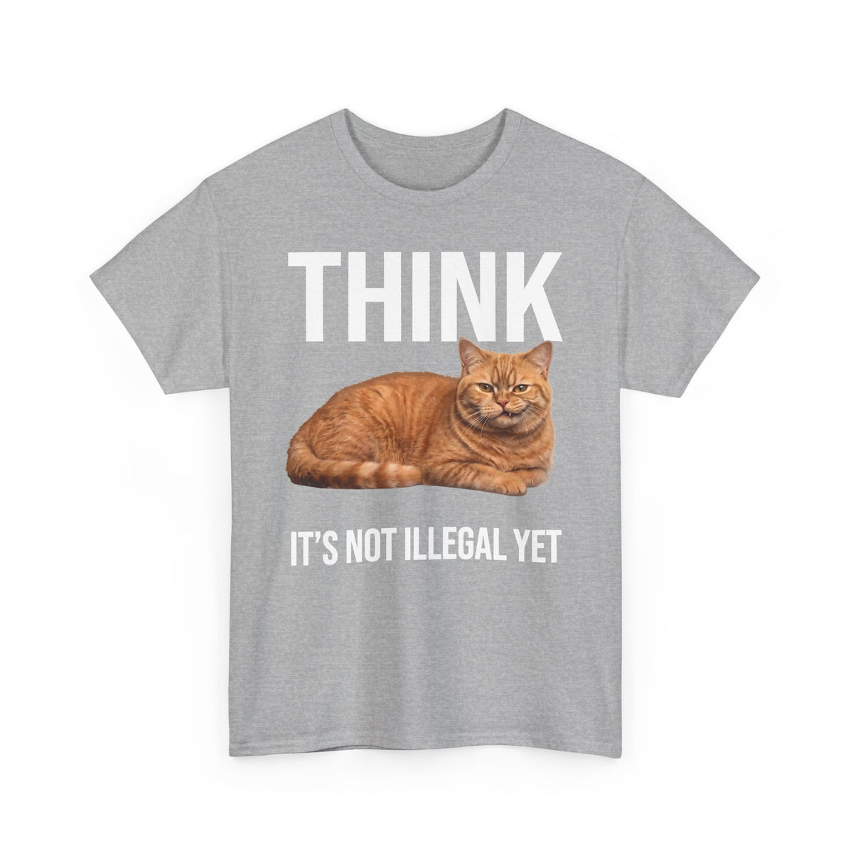 Think It's Not Illegal Yet T-Shirt — Funny Orange Cat Sarcastic Tee