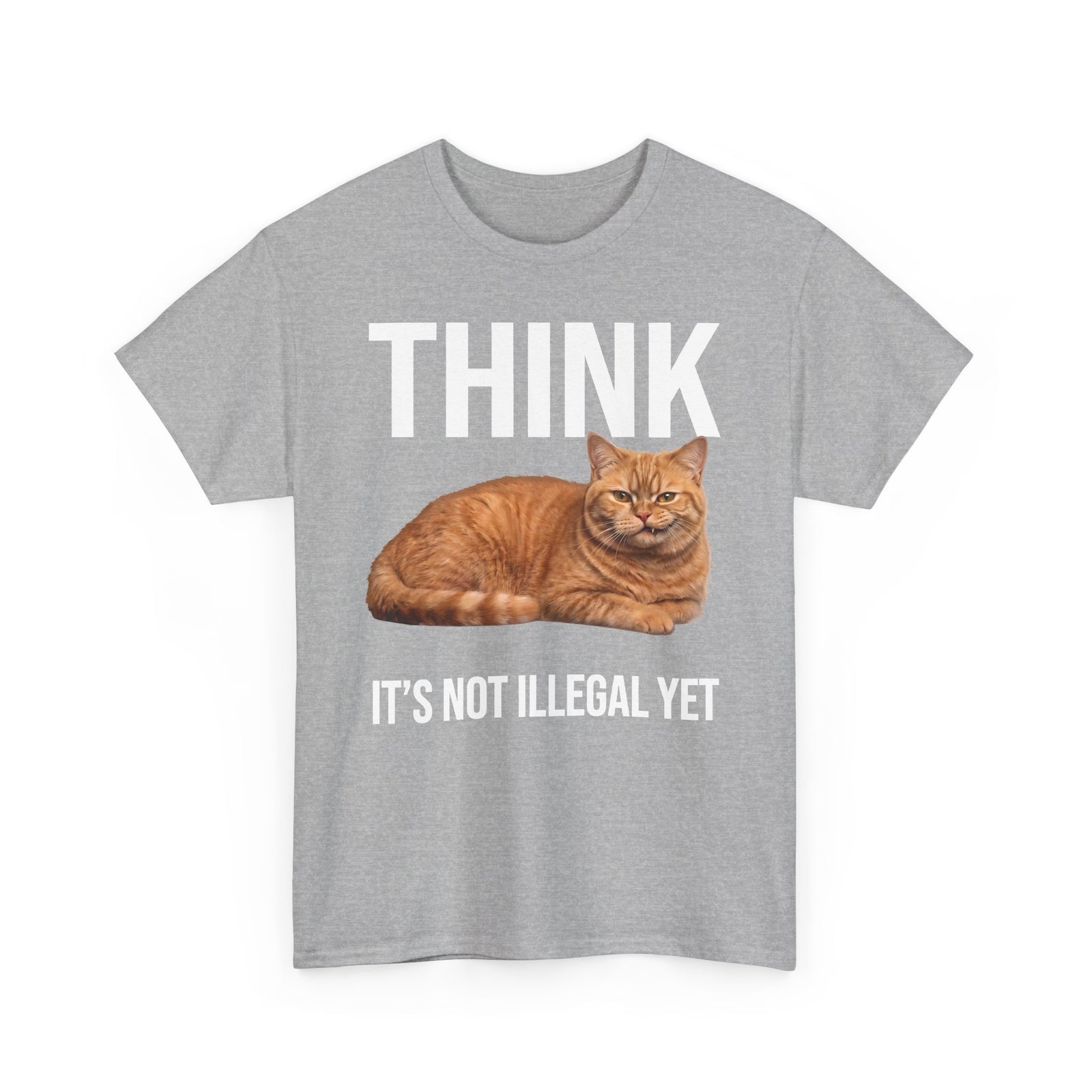 Think It's Not Illegal Yet T-Shirt — Funny Orange Cat Sarcastic Tee