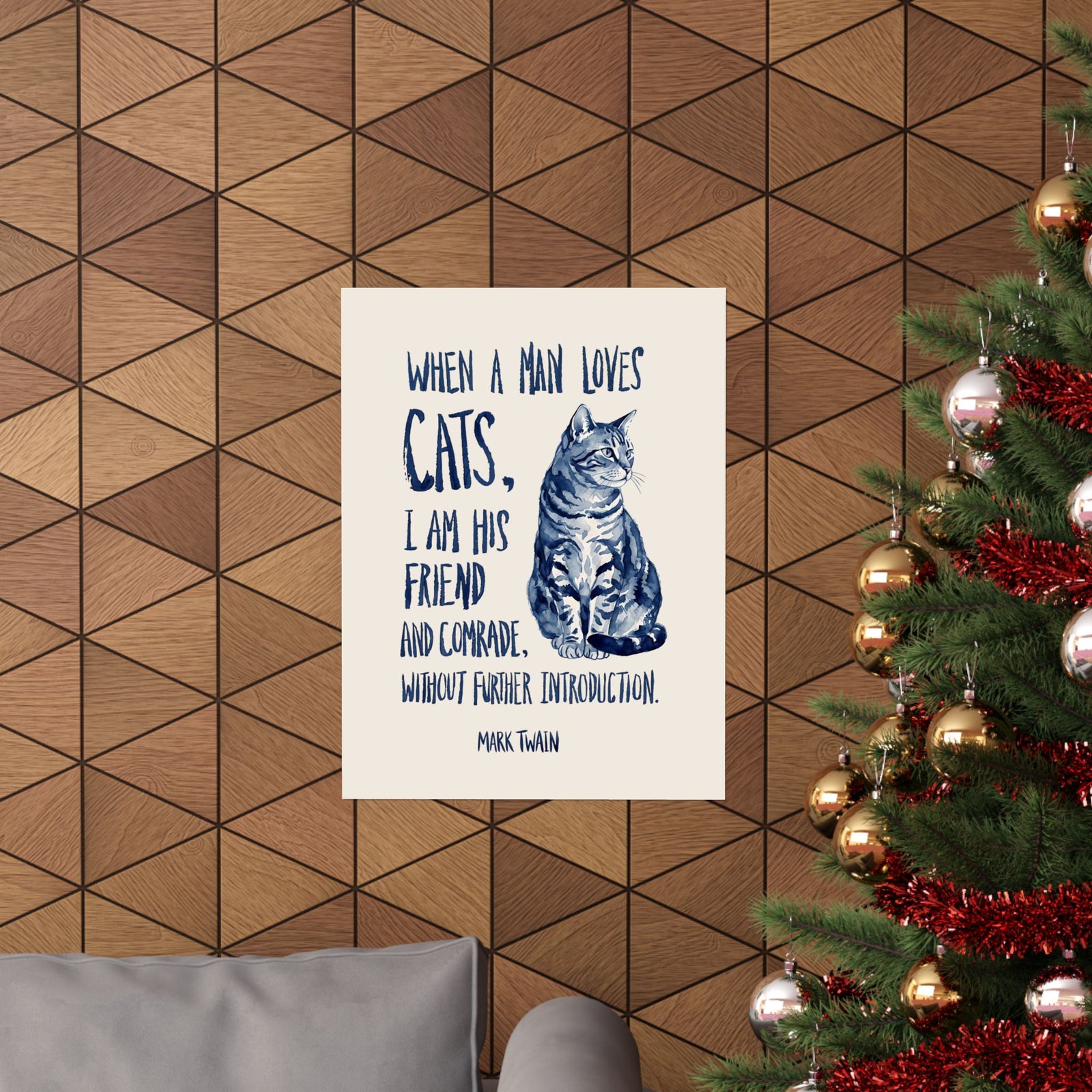 "When a Man Loves Cats" Graphic Poster — Funny Cat Lover Poster