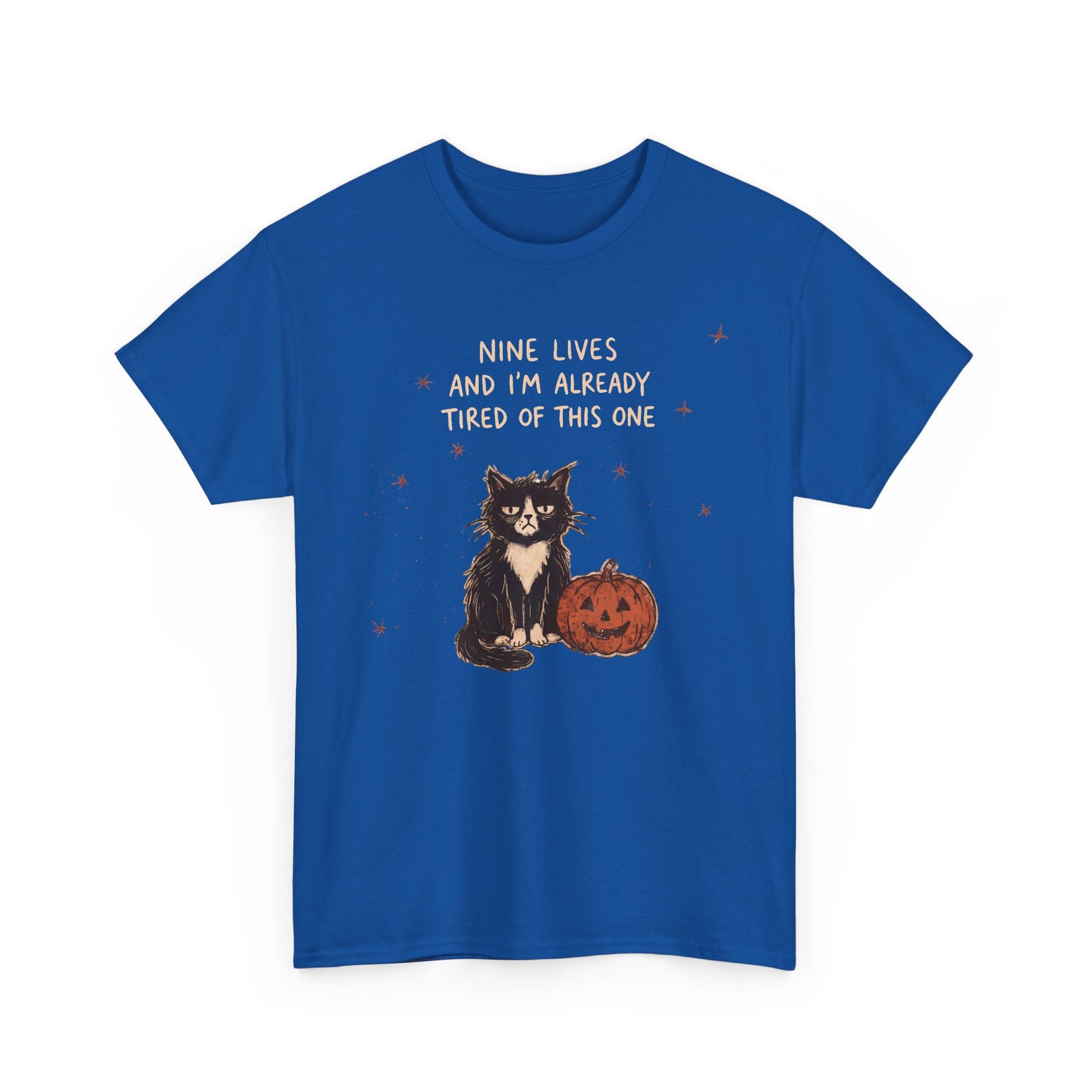 Nine Lives And I'm Already Tired Of This One Shirt — Grumpy Halloween Cat T-Shirt