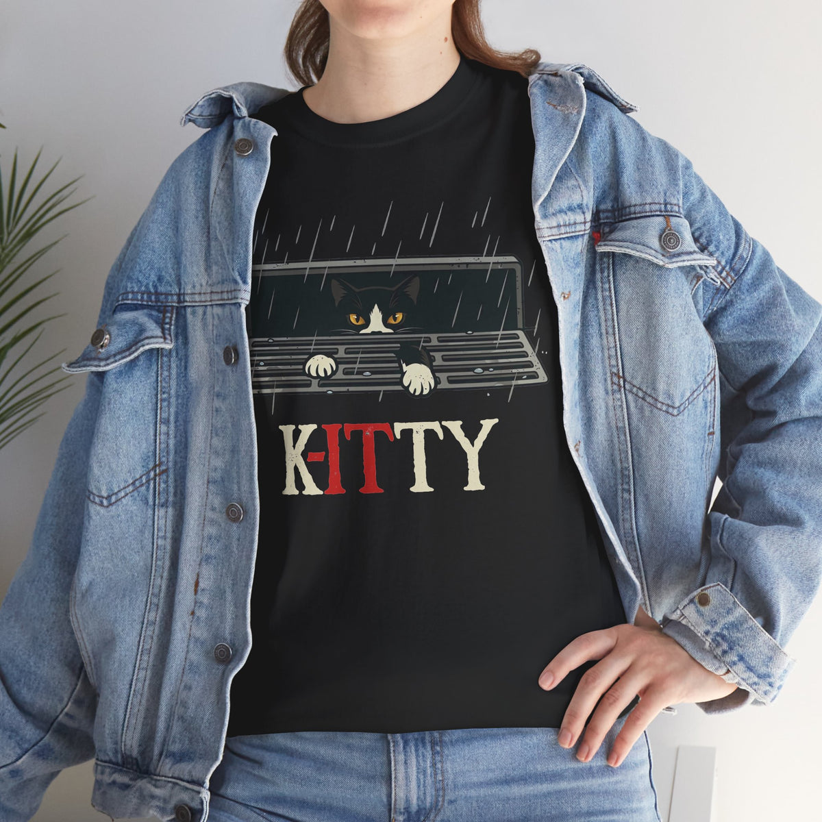 Kitty Window Tee — Cute Rainy Cat Graphic T-Shirt