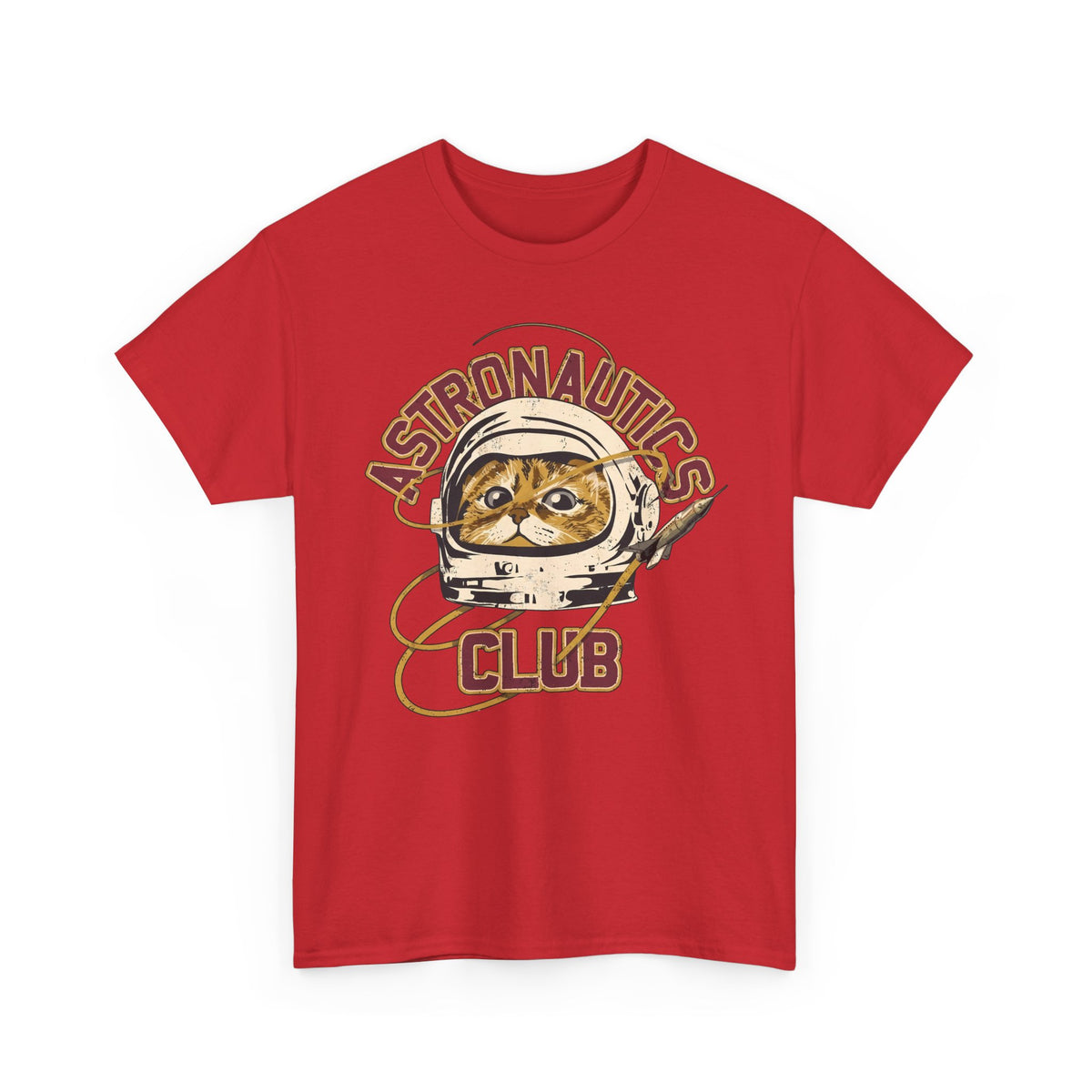 Astronautics Club T-Shirt — Retro Space Cat Astronaut Graphic Tee