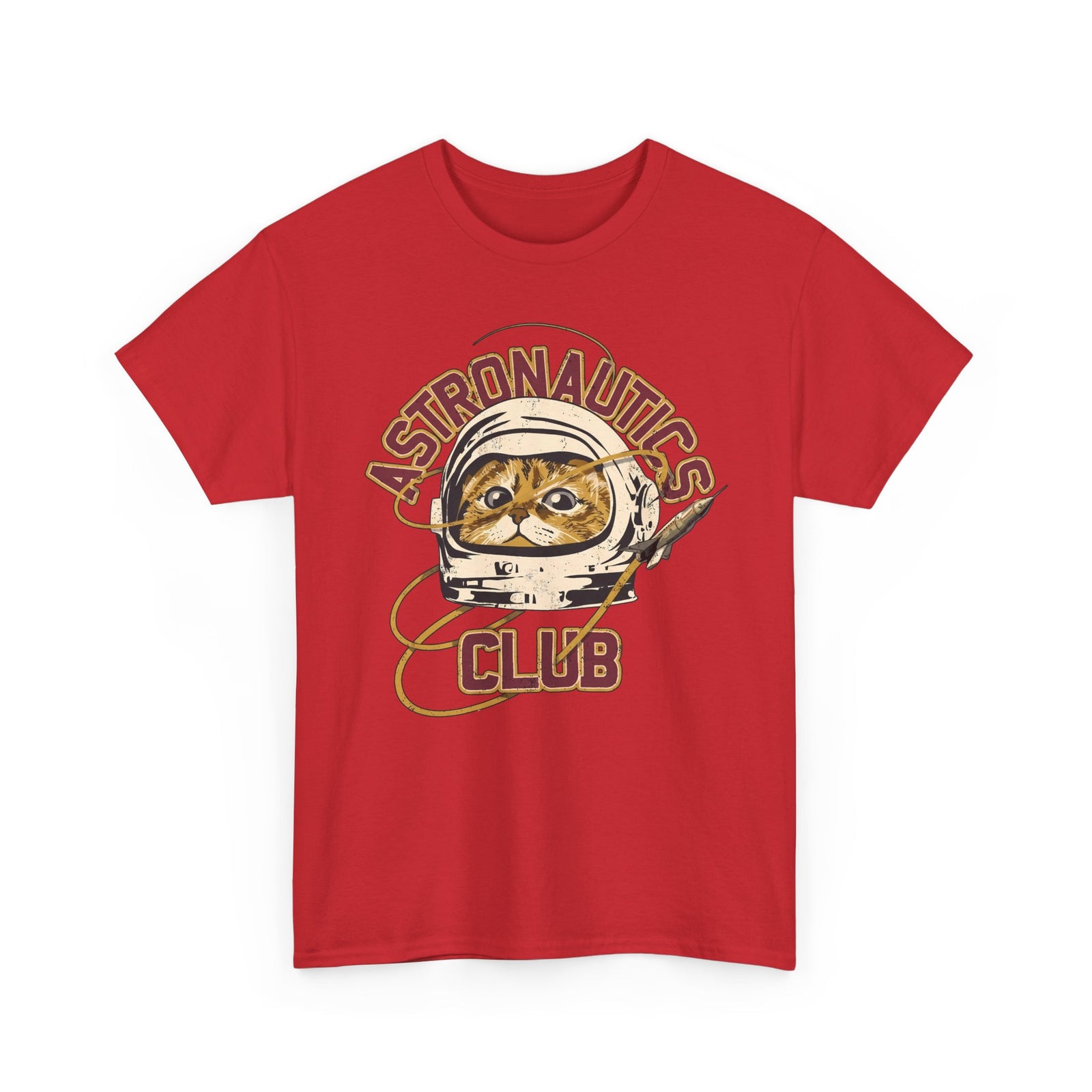 Astronautics Club T-Shirt — Retro Space Cat Astronaut Graphic Tee