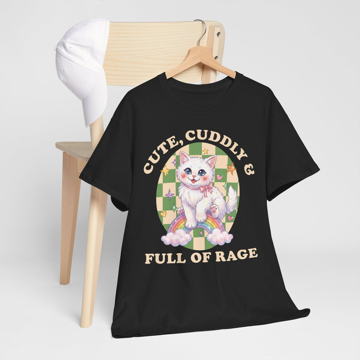 Cute Cuddly & Full of Rage T-Shirt — Funny Kawaii Kitten Graphic Tee