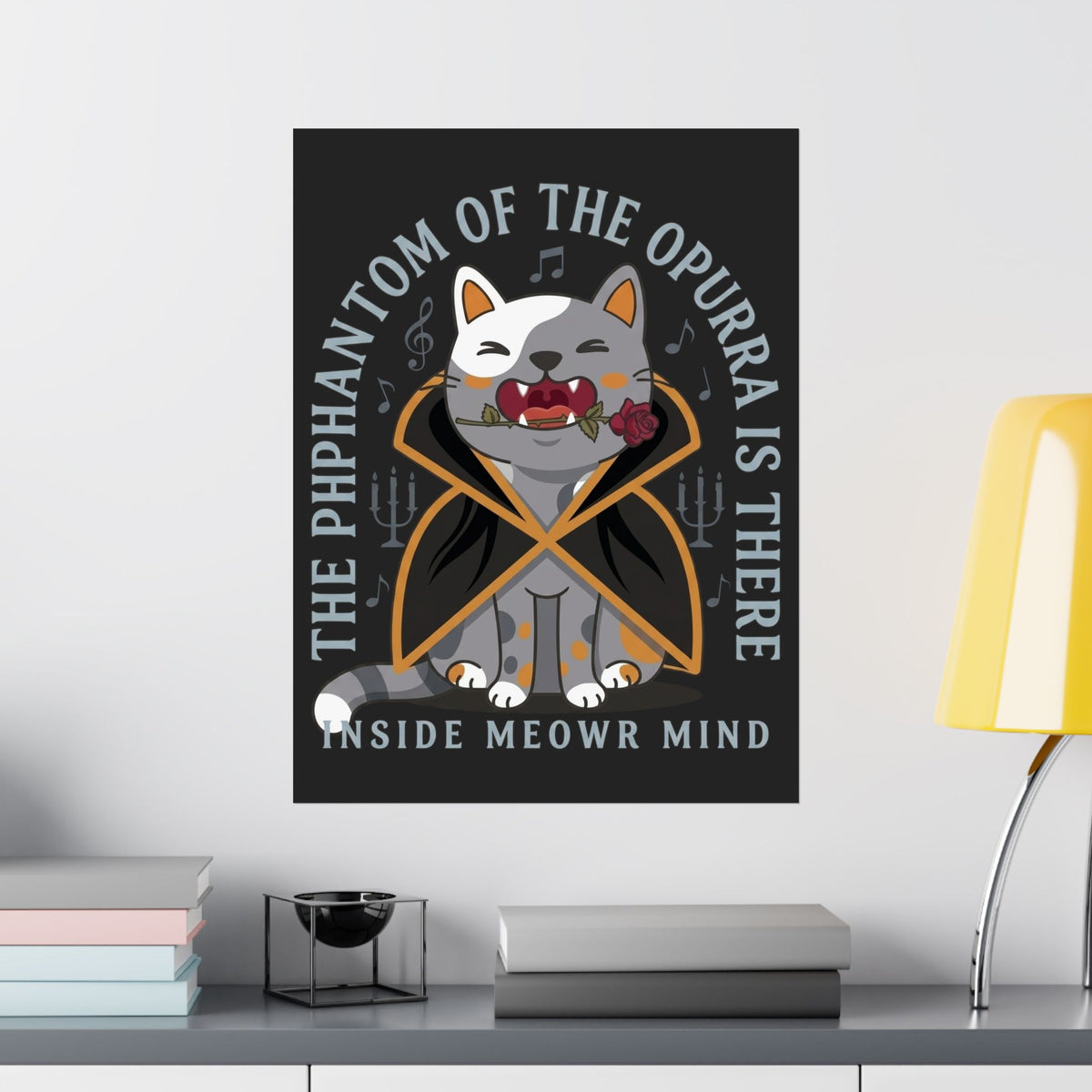 Phantom of the Opurra Poster — Cat Musical Parody Poster