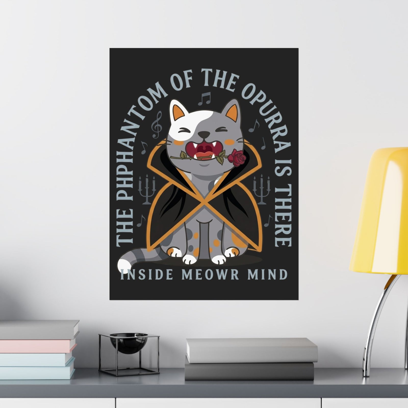 Phantom of the Opurra Poster — Cat Musical Parody Poster