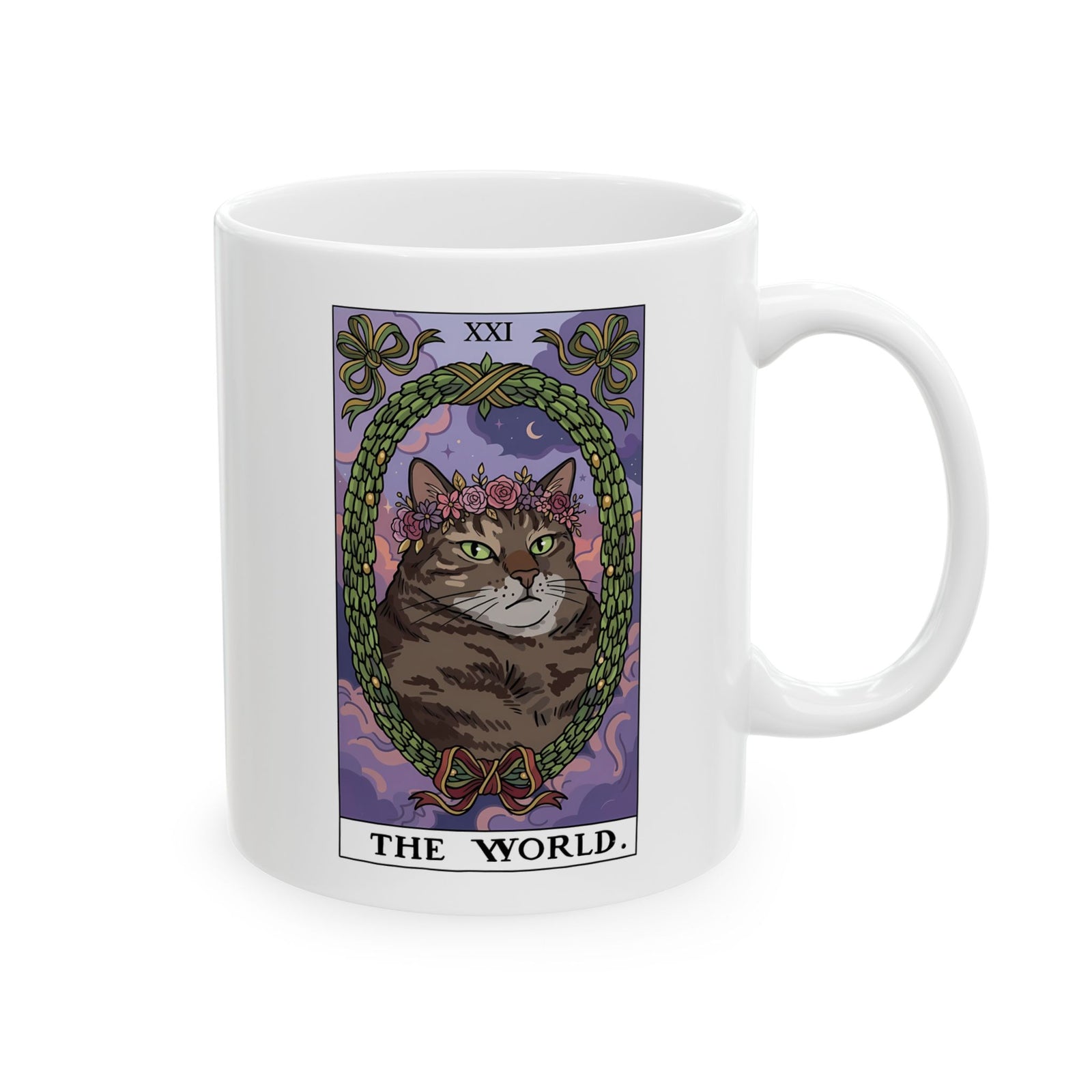 Cat the World Tarot Card Ceramic Mug