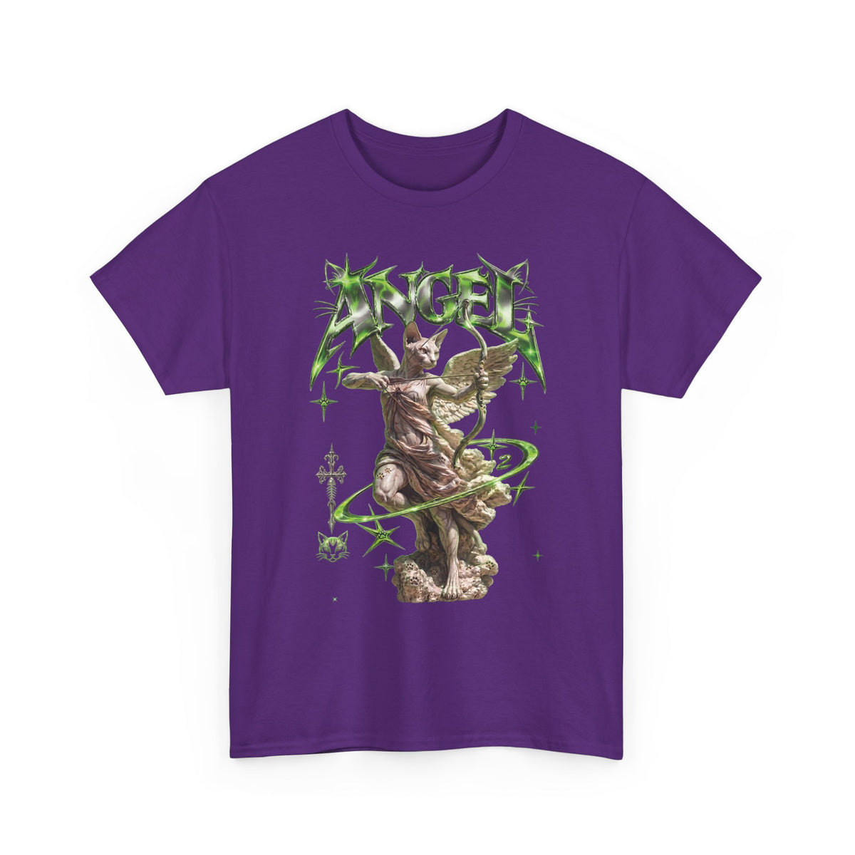 Funny Angel Hairless Sphynx Cat Shirt — Renaissance Cyber-Goth T-Shirt