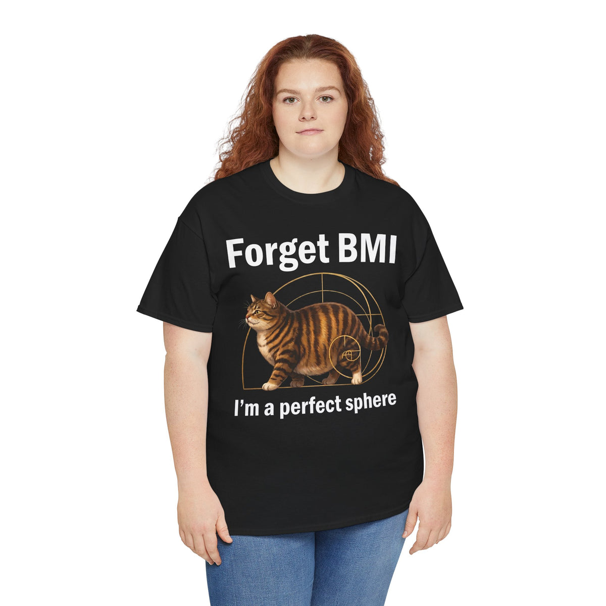"Forget BMI I'm A Perfect Sphere" Funny Chonk Cat T-Shirt