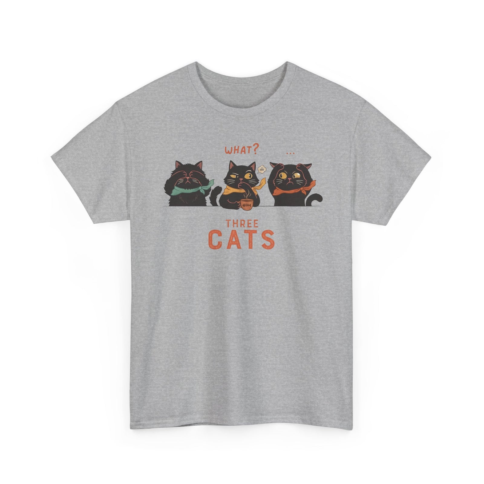 Three Wise Cats T-Shirt — Graphic Tee for Cat Lovers