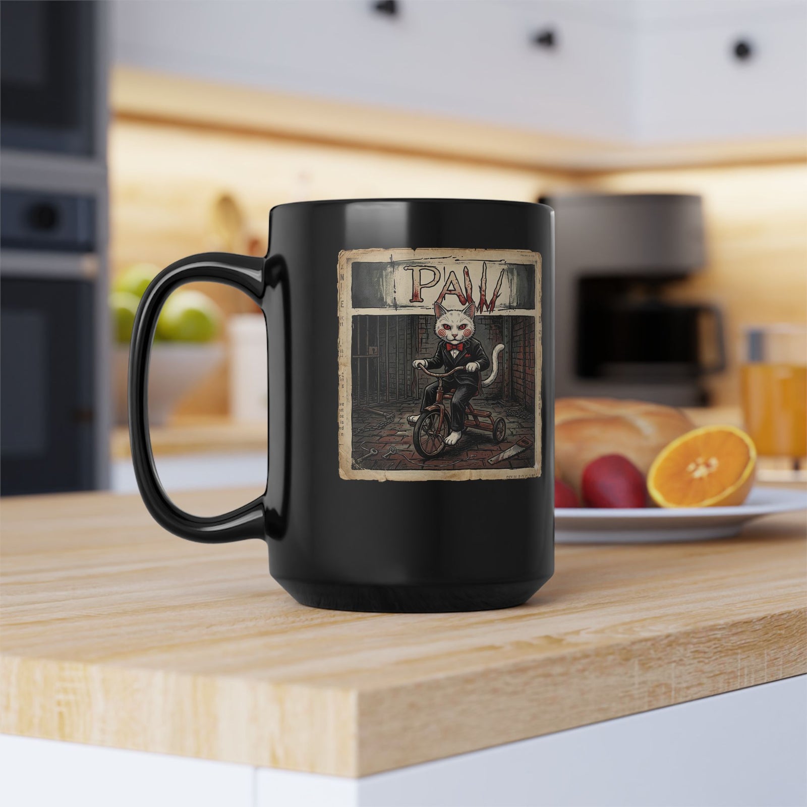 Billy the Puppet Cat Lover Black Mug