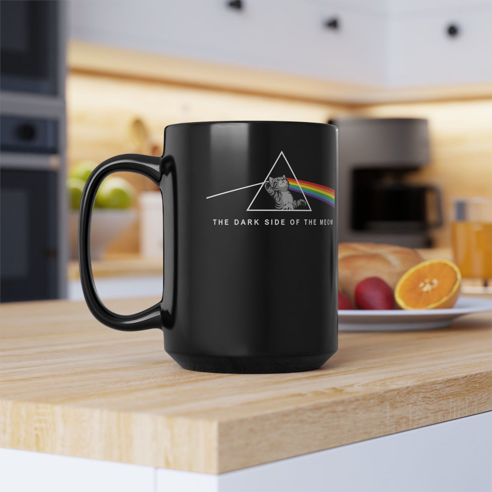 The Dark Side of Meow Black Mug Cat Humor Mug