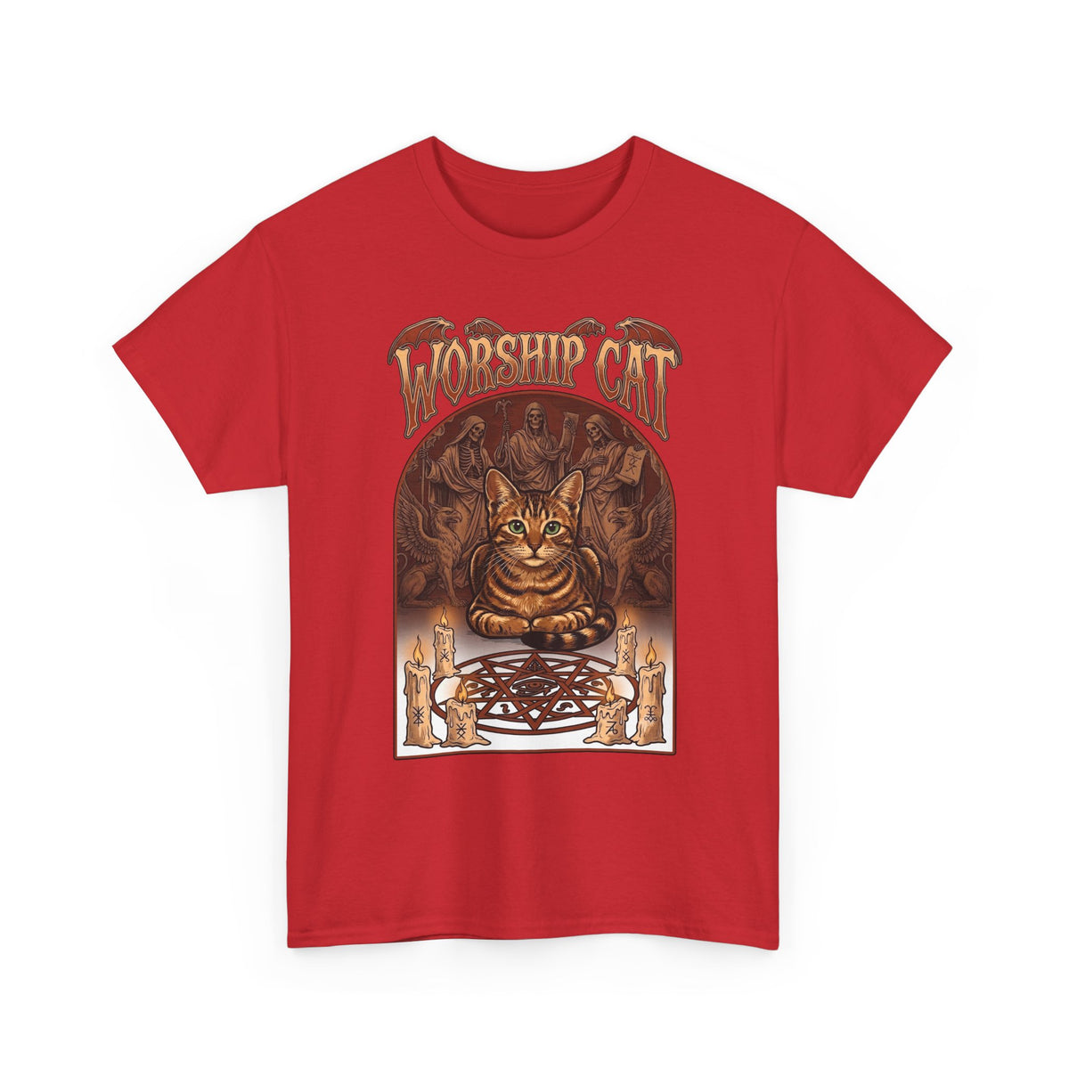 Worship Cat T-Shirt — Cute Cat Faith Graphic Tee