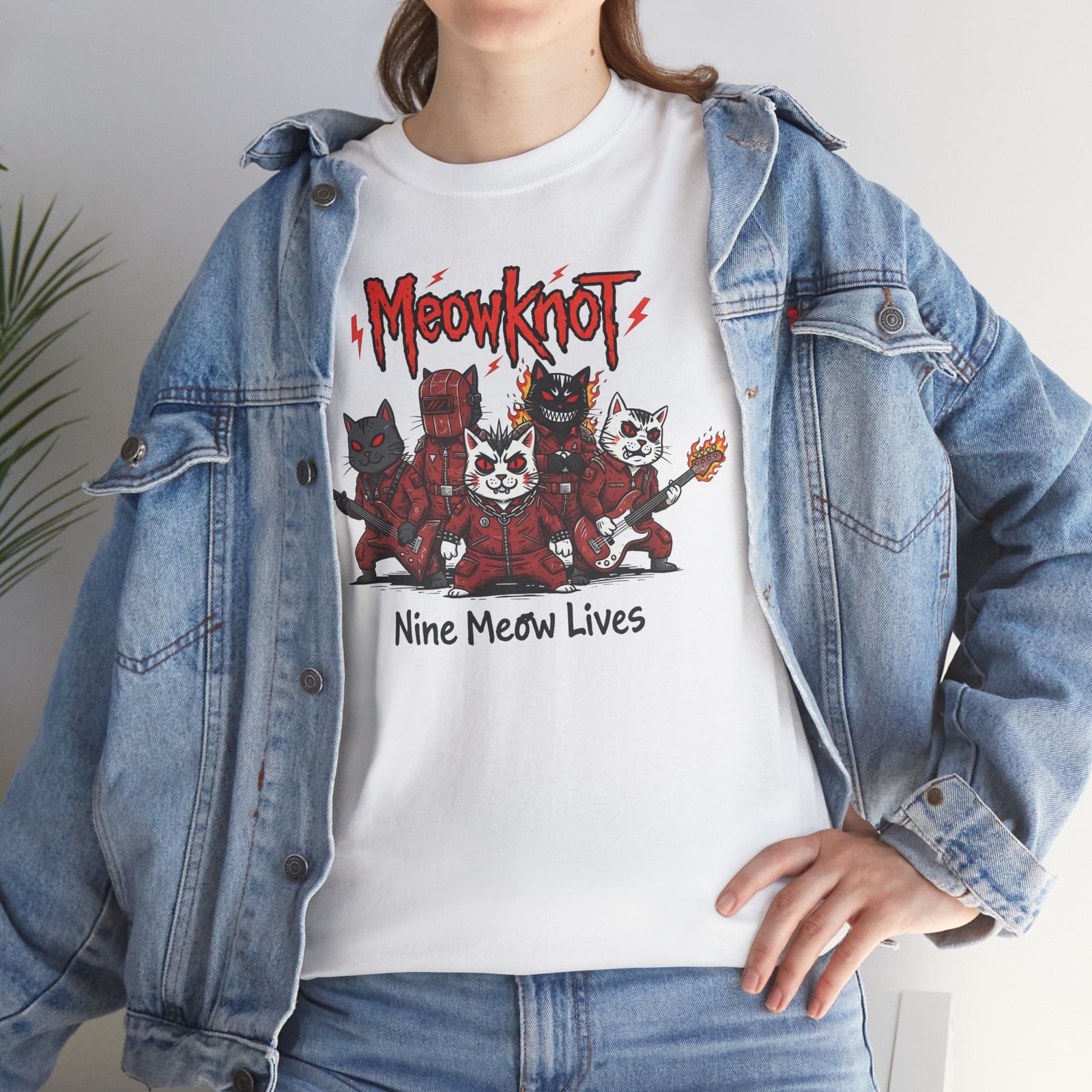 Meowknot Cat Band T-Shirt — Cute Musical Cat Graphic Tee