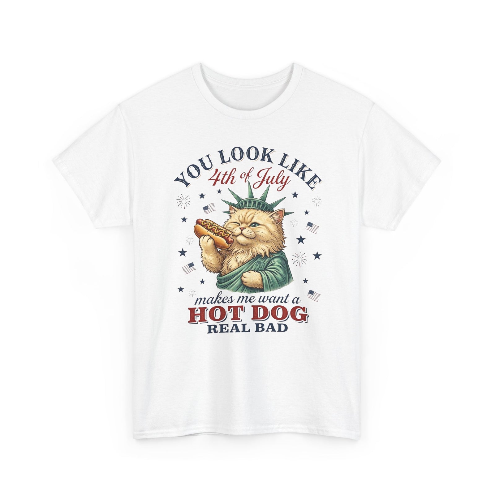 4th of July Cat & Hot Dog T-Shirt — Patriotic Fourth of July Tee