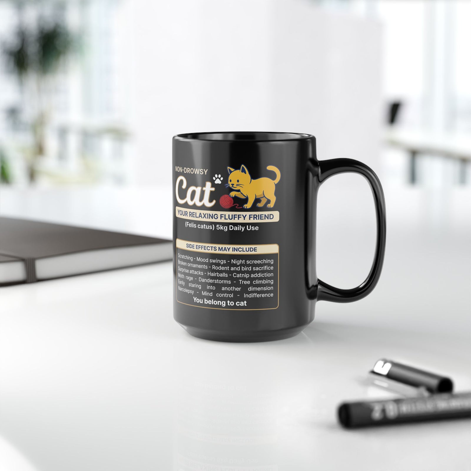 Non-Drowsy Cat Funny Prescription Graphic Mug