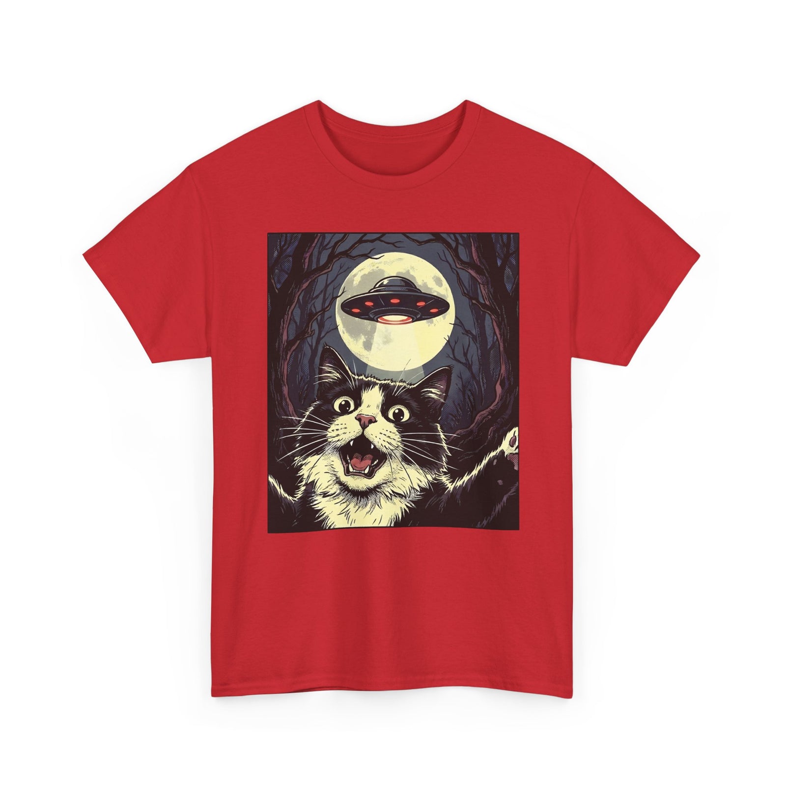 Cat Selfie With UFO T-Shirt