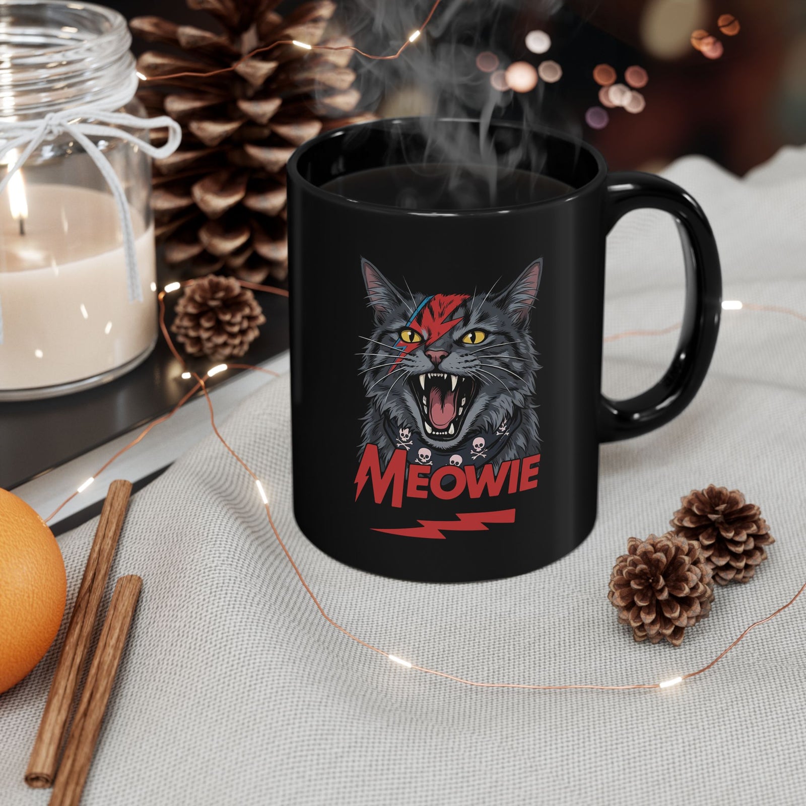 Meowie Cat Black Mug