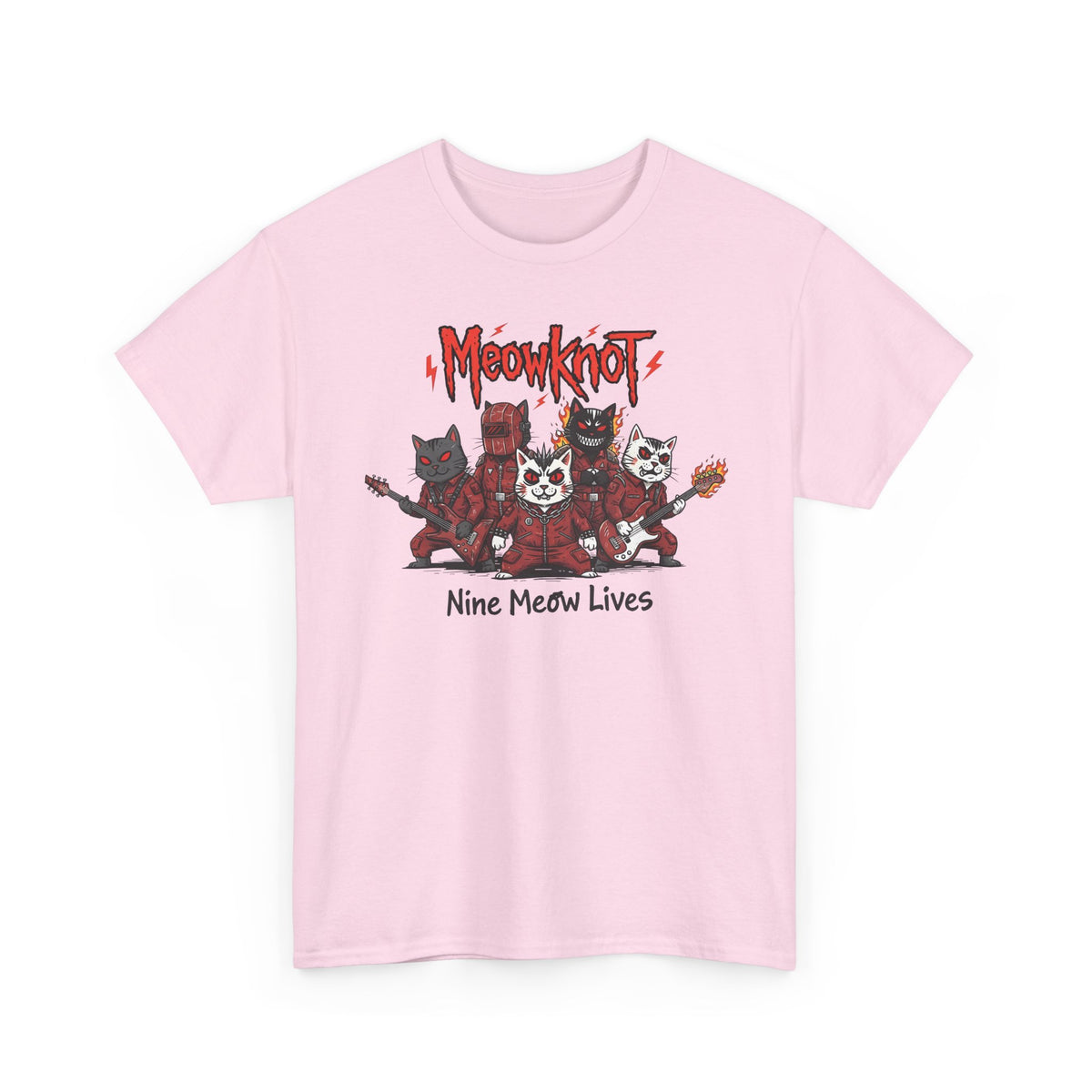 Meowknot Cat Band T-Shirt — Cute Musical Cat Graphic Tee