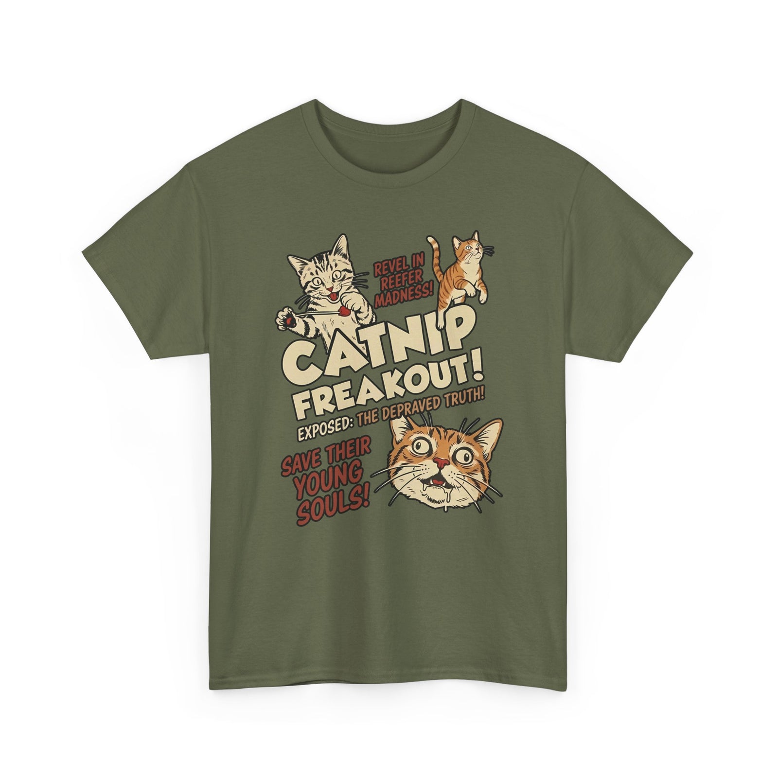 Catnip Freakout T-Shirt — Funny Cat Lover Tee