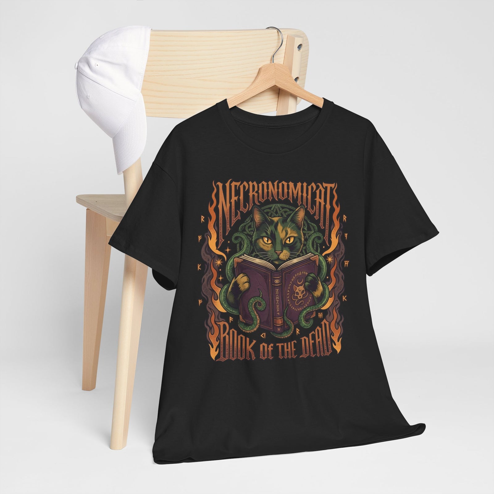 Necronomicat Occult Cat T-Shirt — Dark Mystic Graphic Tee