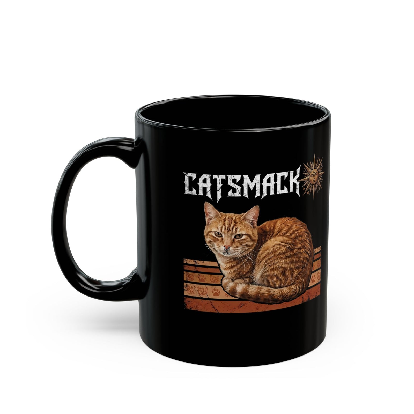 Catsmack Cat Graphic Black Mug