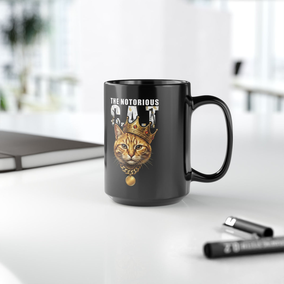 Notorious Cat Parody Black Mug — The Notorious Cat Graphic Mug
