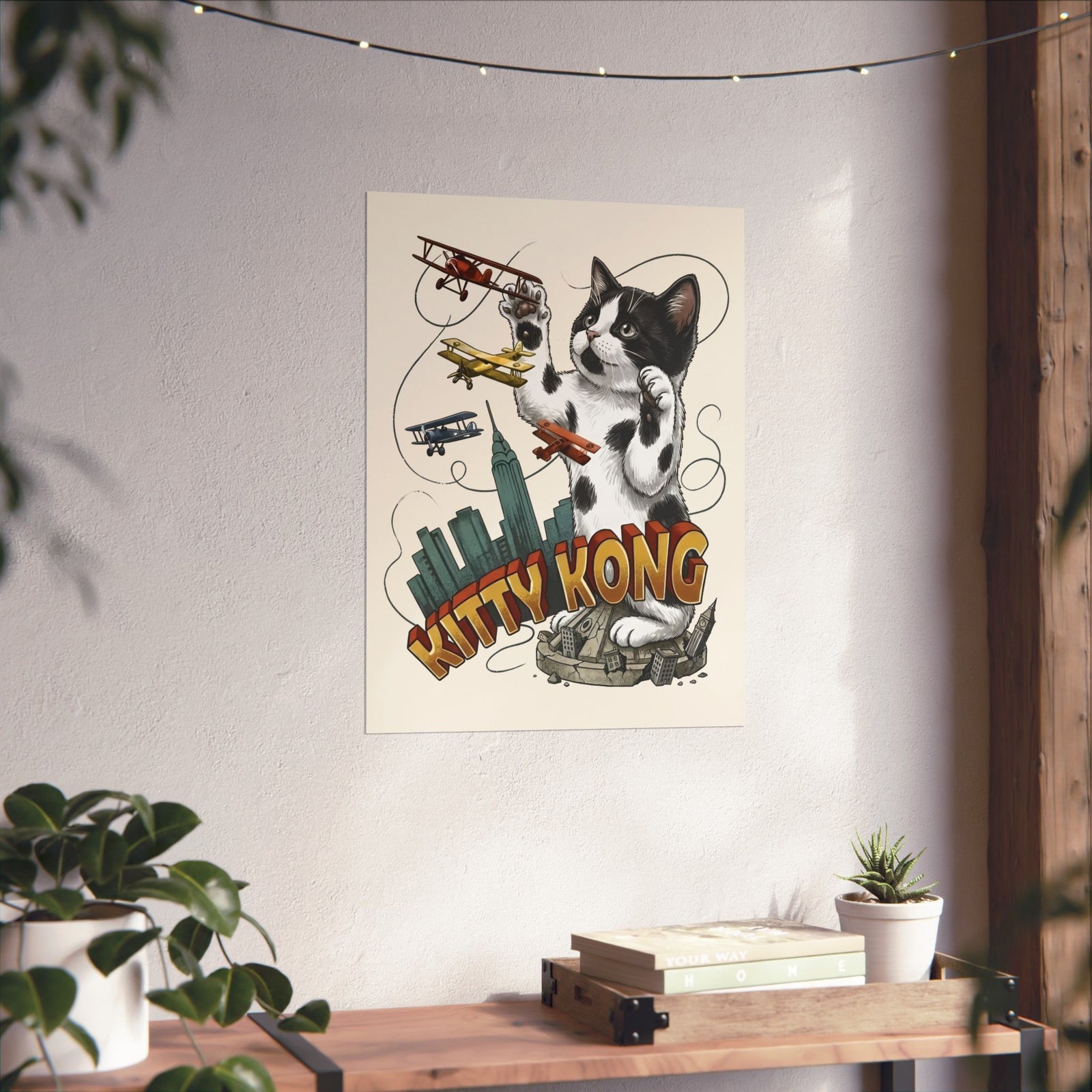 Kittie Kong Parody Cat Poster — Funny Vintage-Style Cat Poster