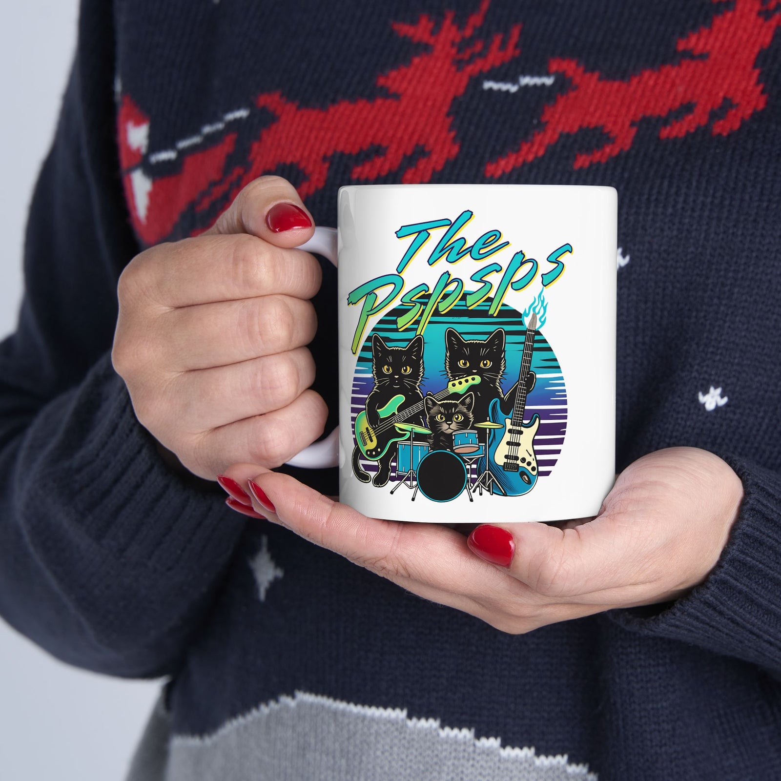 Pspsps Cat Band Ceramic Mug
