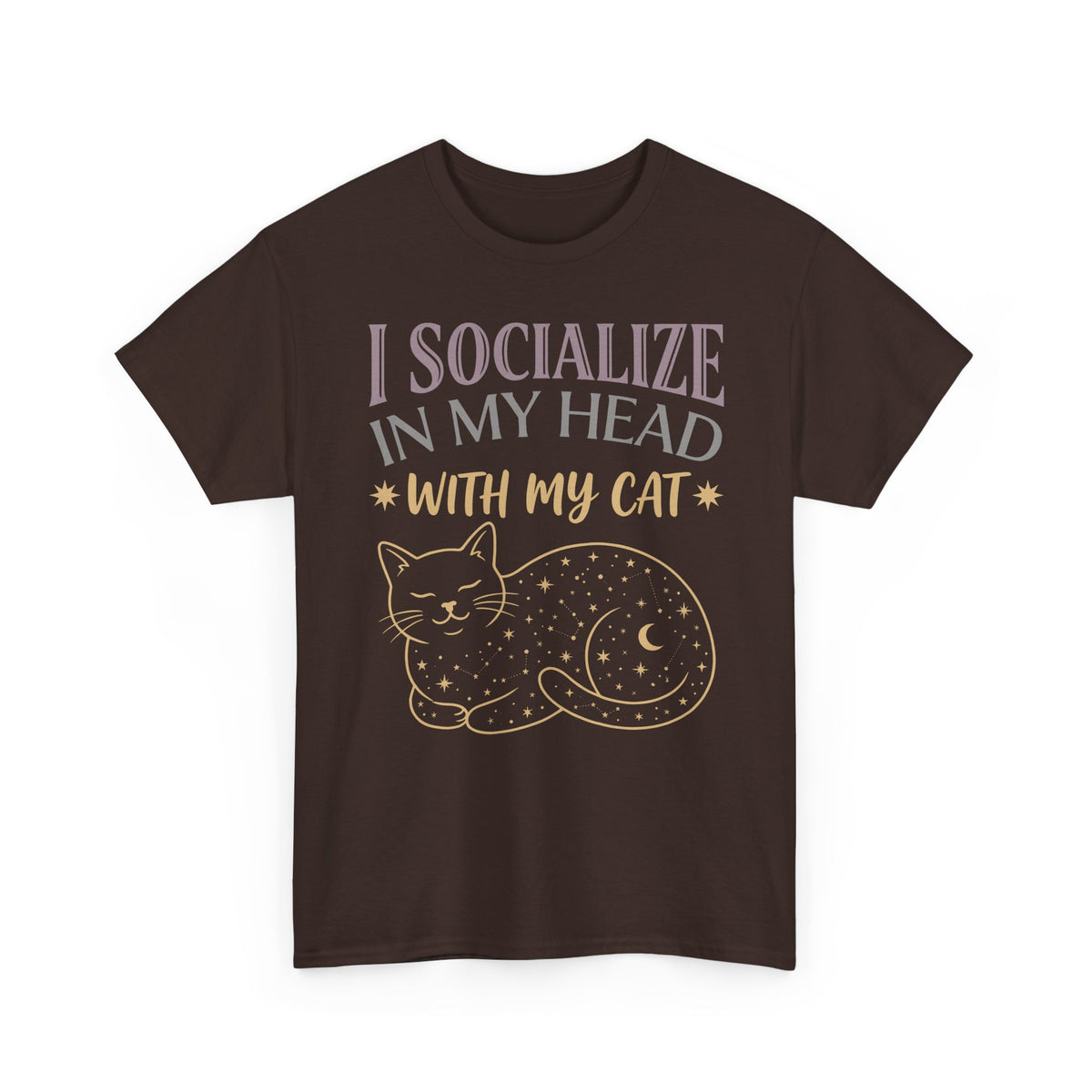 I Socialize in My Head With My Cat T-Shirt — Funny Cat Lover Tee
