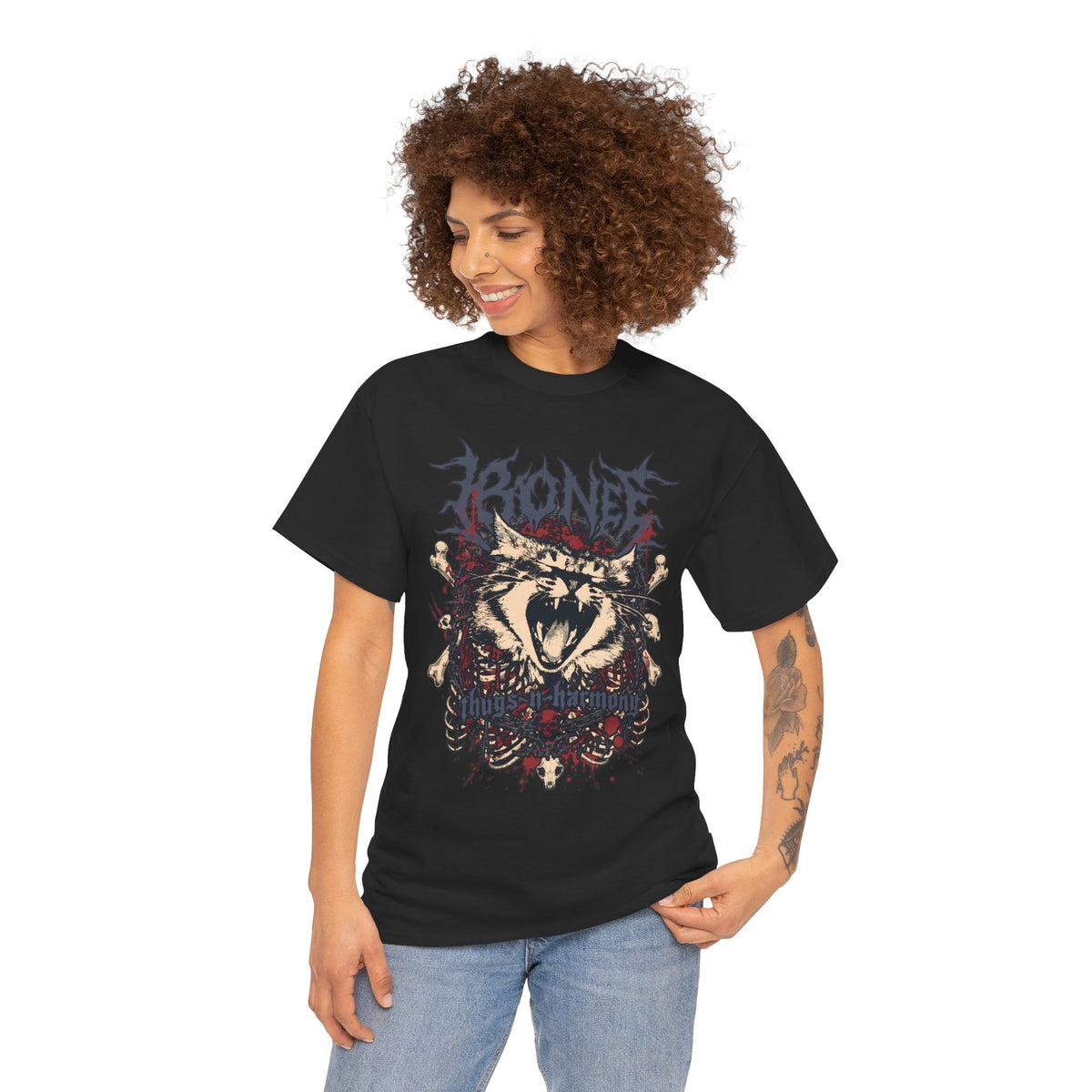 Bone Thugs-N-Harmony Metal Cat T-Shirt — Death Metal Feline Graphic Tee