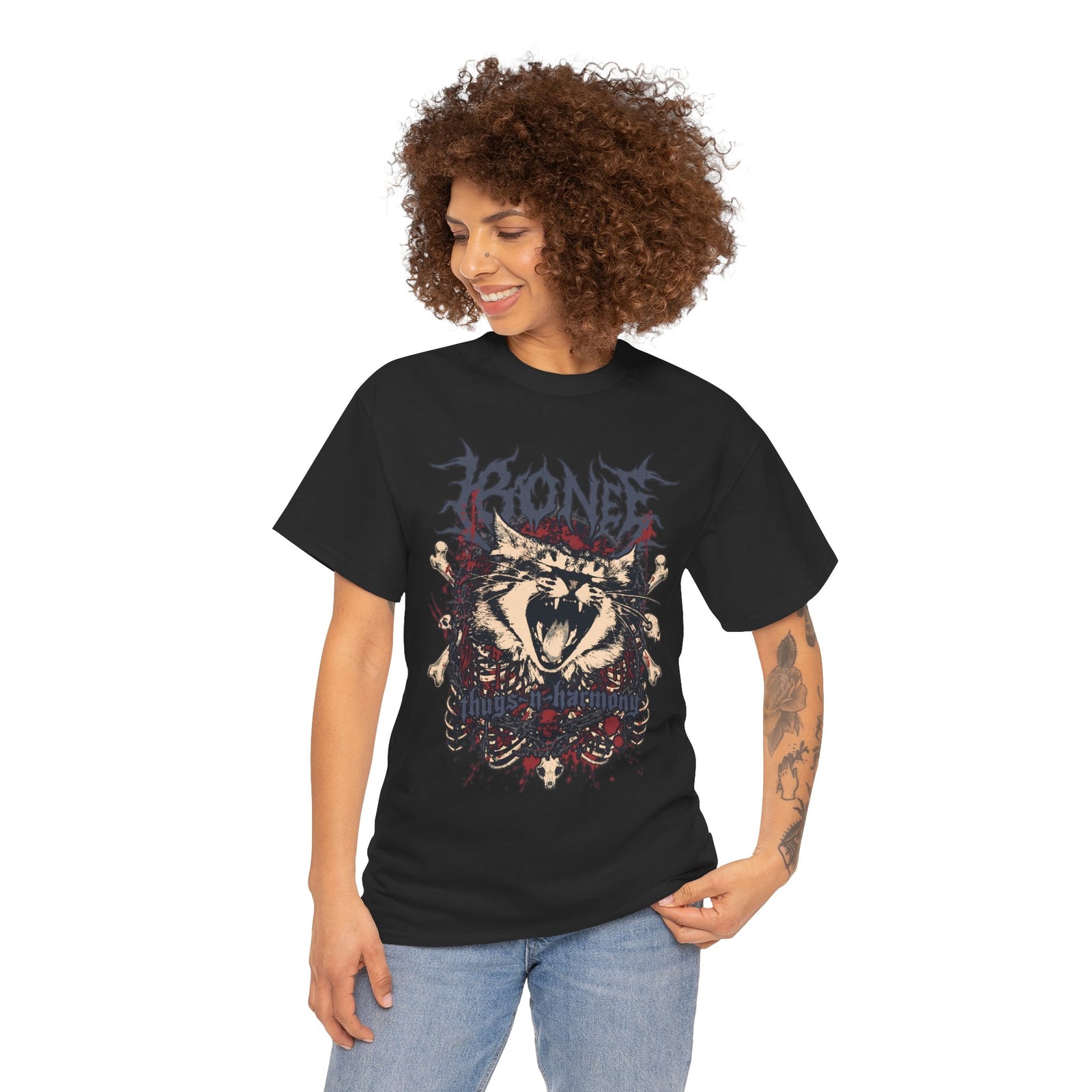 Bone Thugs-N-Harmony Metal Cat T-Shirt — Death Metal Feline Graphic Tee