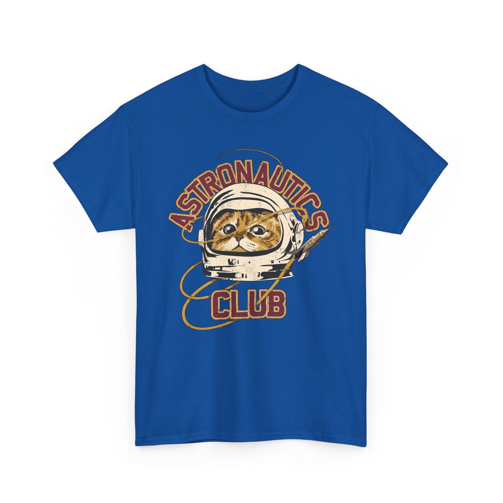 Astronautics Club T-Shirt — Retro Space Cat Astronaut Graphic Tee